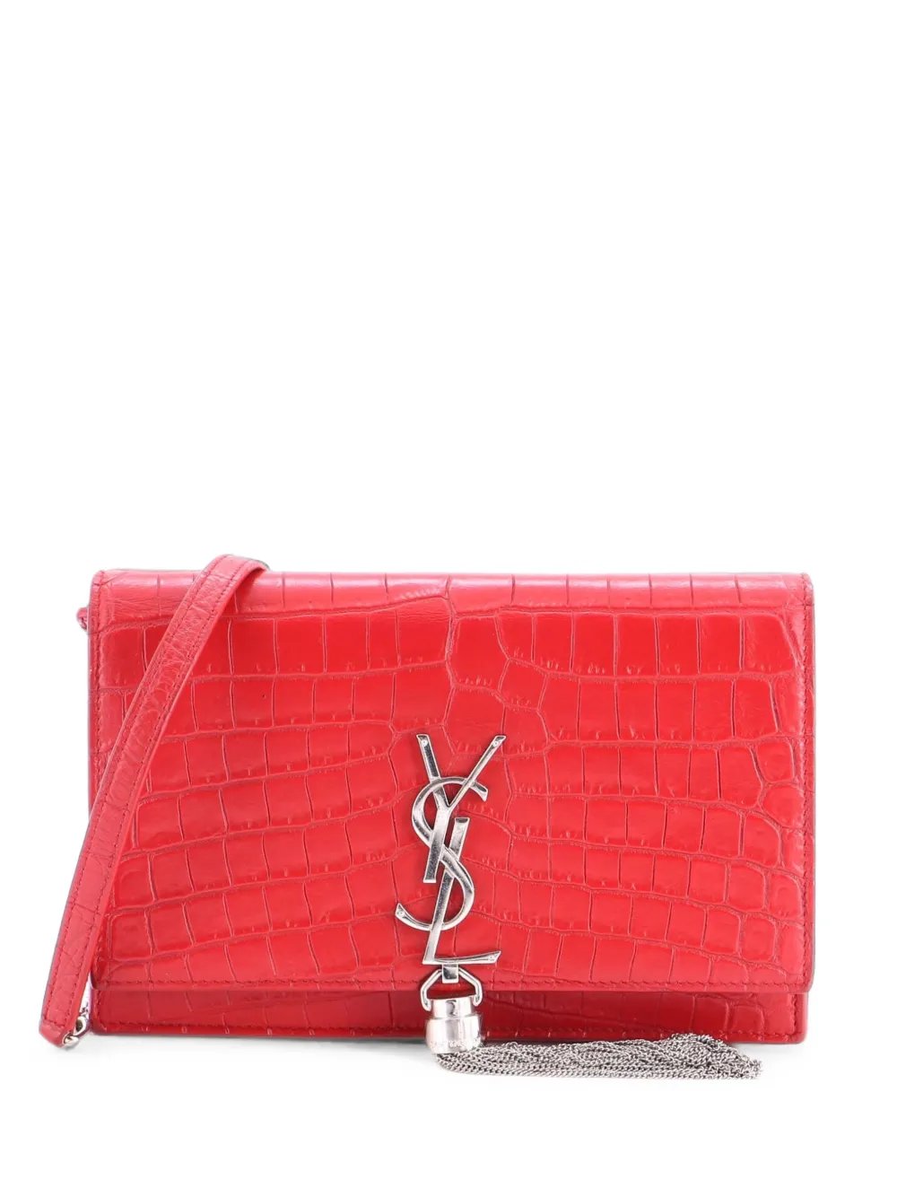 Classic Monogram Tassel Chain Wallet Crocodile Embossed Leather crossbody bag