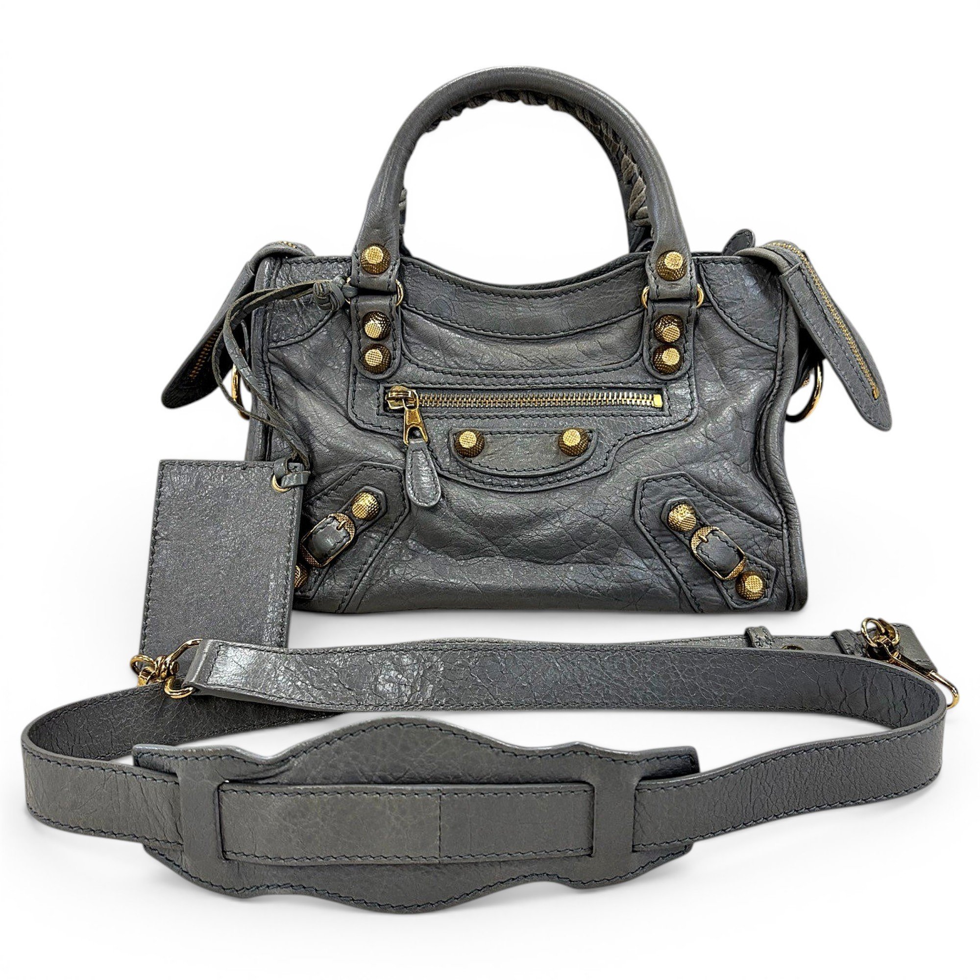 City leather handbag