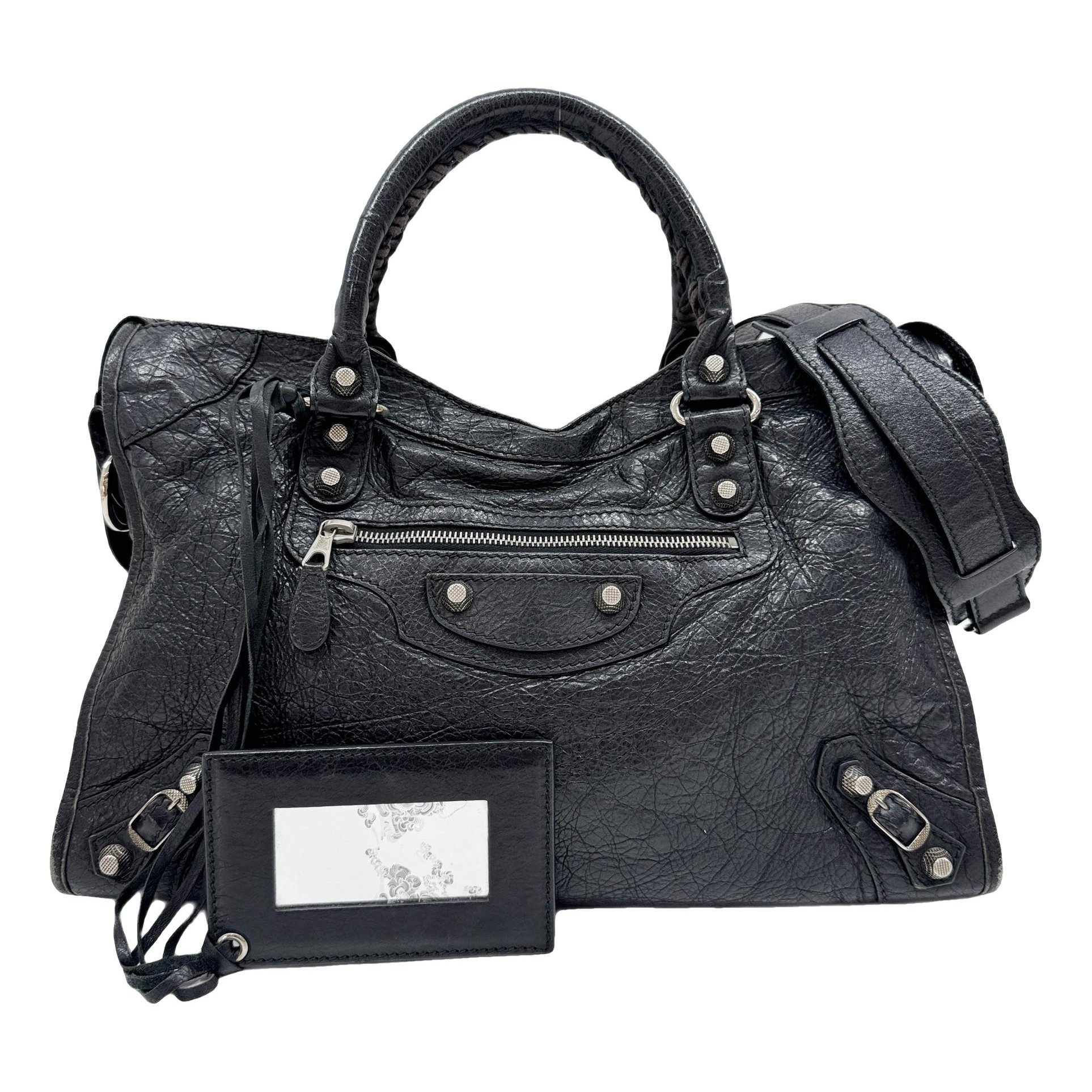 City leather handbag