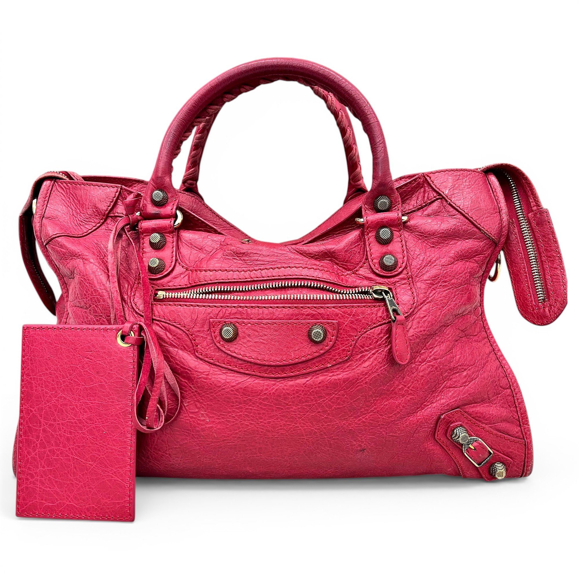 City leather handbag