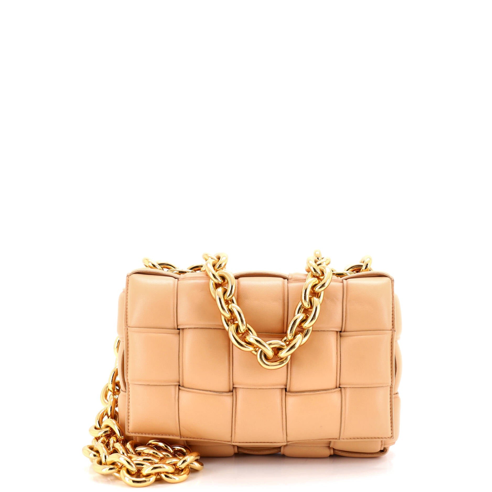 Cassette Chain Crossbody Bag Padded Maxi Intrecciato Leather