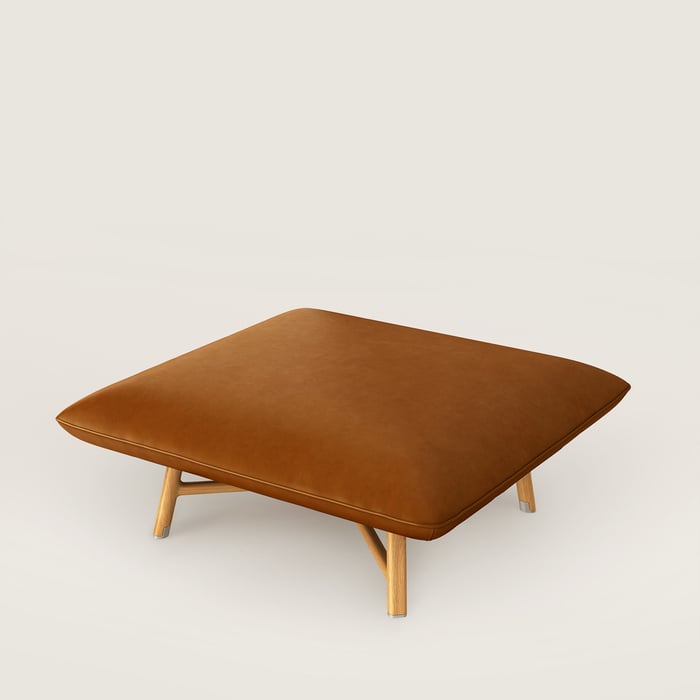 Fauve Les Necessaires d'Hermès "Carre d'Assise" Low Stool, Medium Model