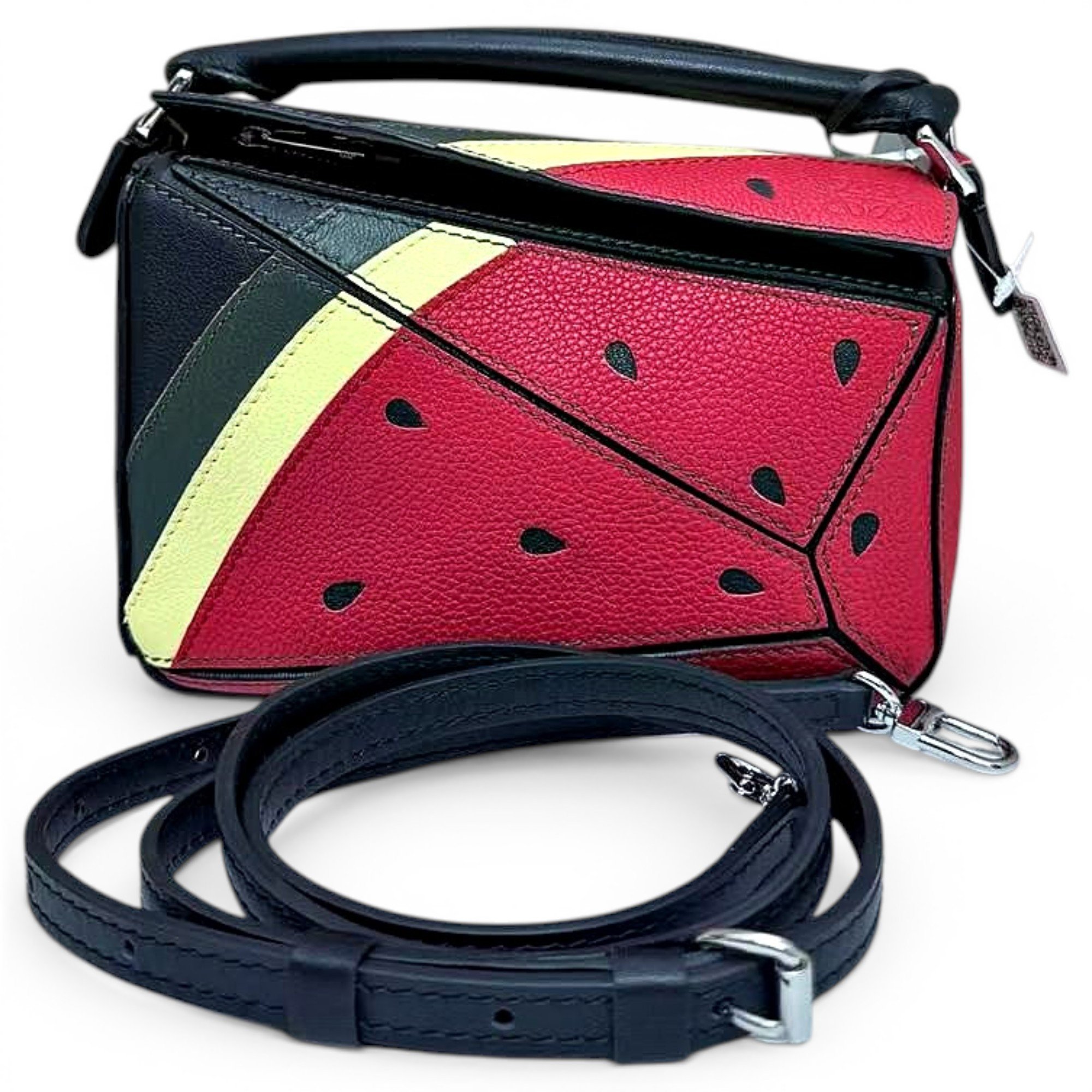 Puzzle leather handbag