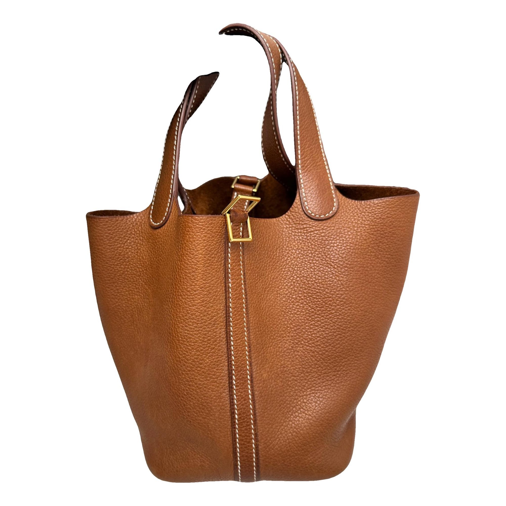 Picotin leather tote