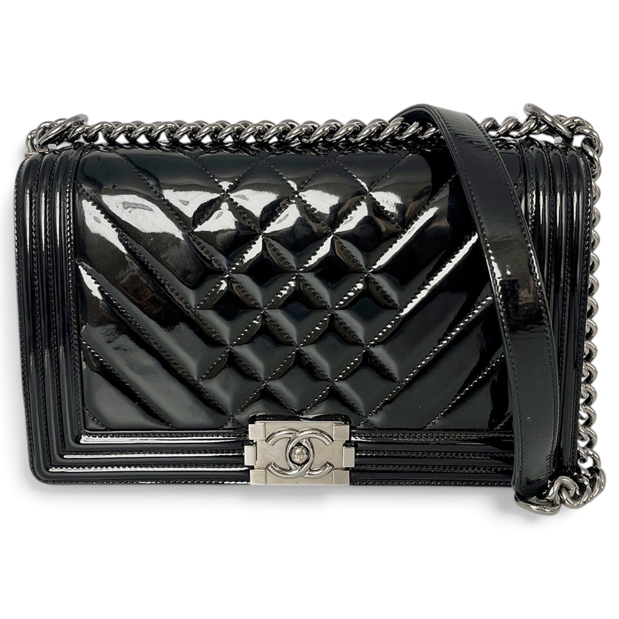 Boy patent leather crossbody bag
