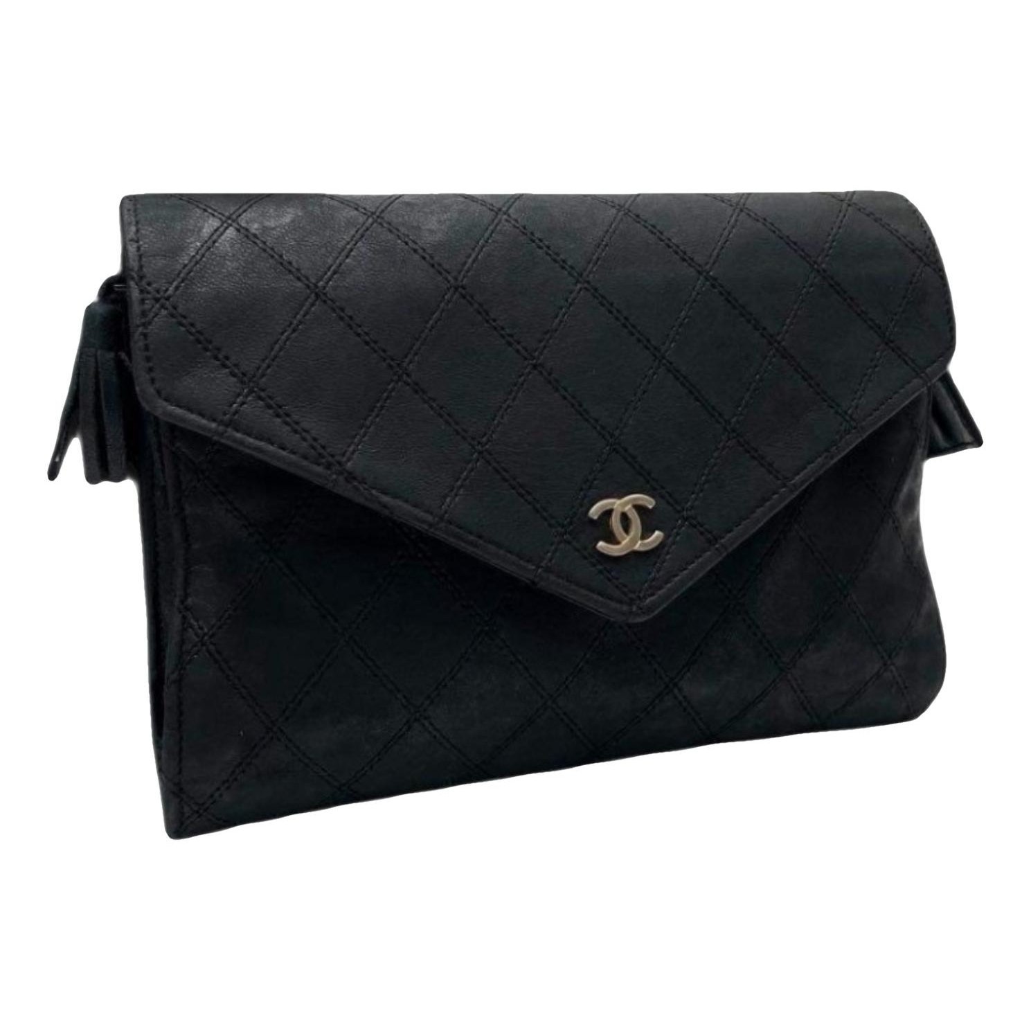 Leather clutch bag