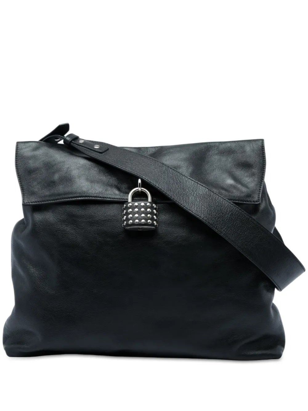 2000-2017 Leather Studded Padlock shoulder bag