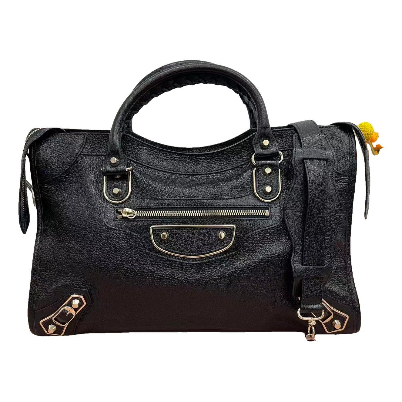 City leather handbag