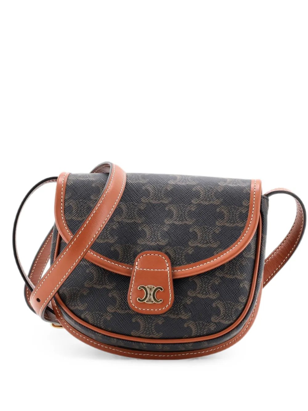 Besace Flap Bag Triomphe Coated Canvas Mini crossbody bag