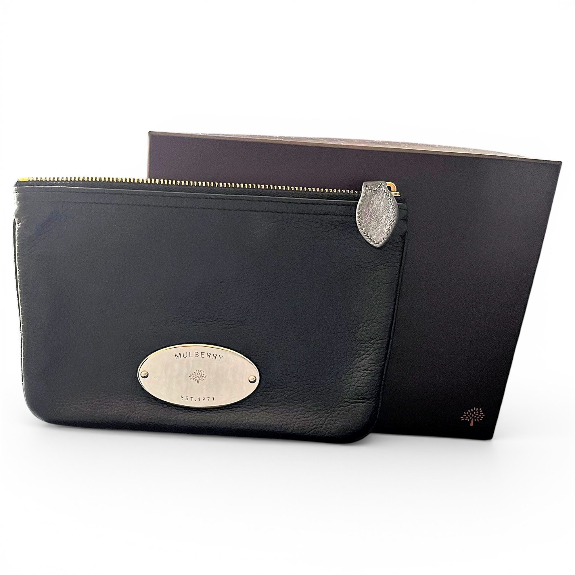 Leather clutch bag