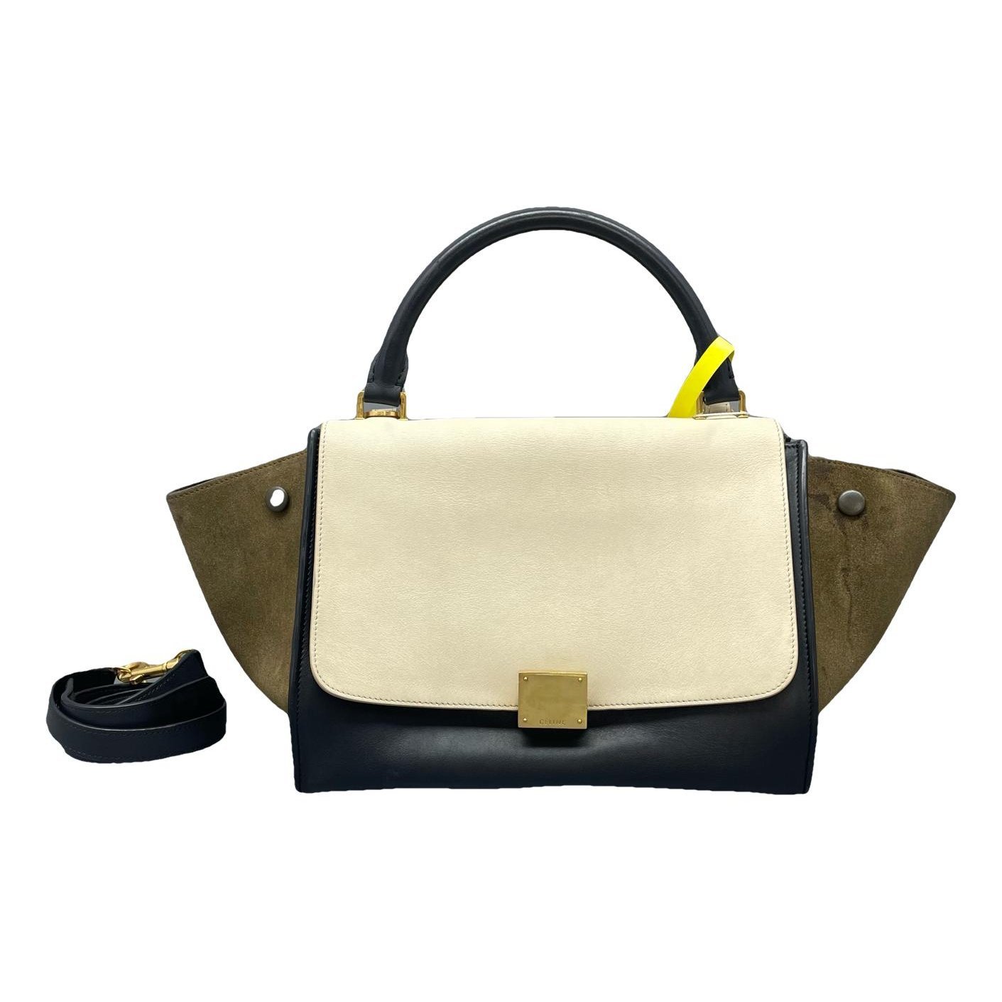 Trapèze leather handbag