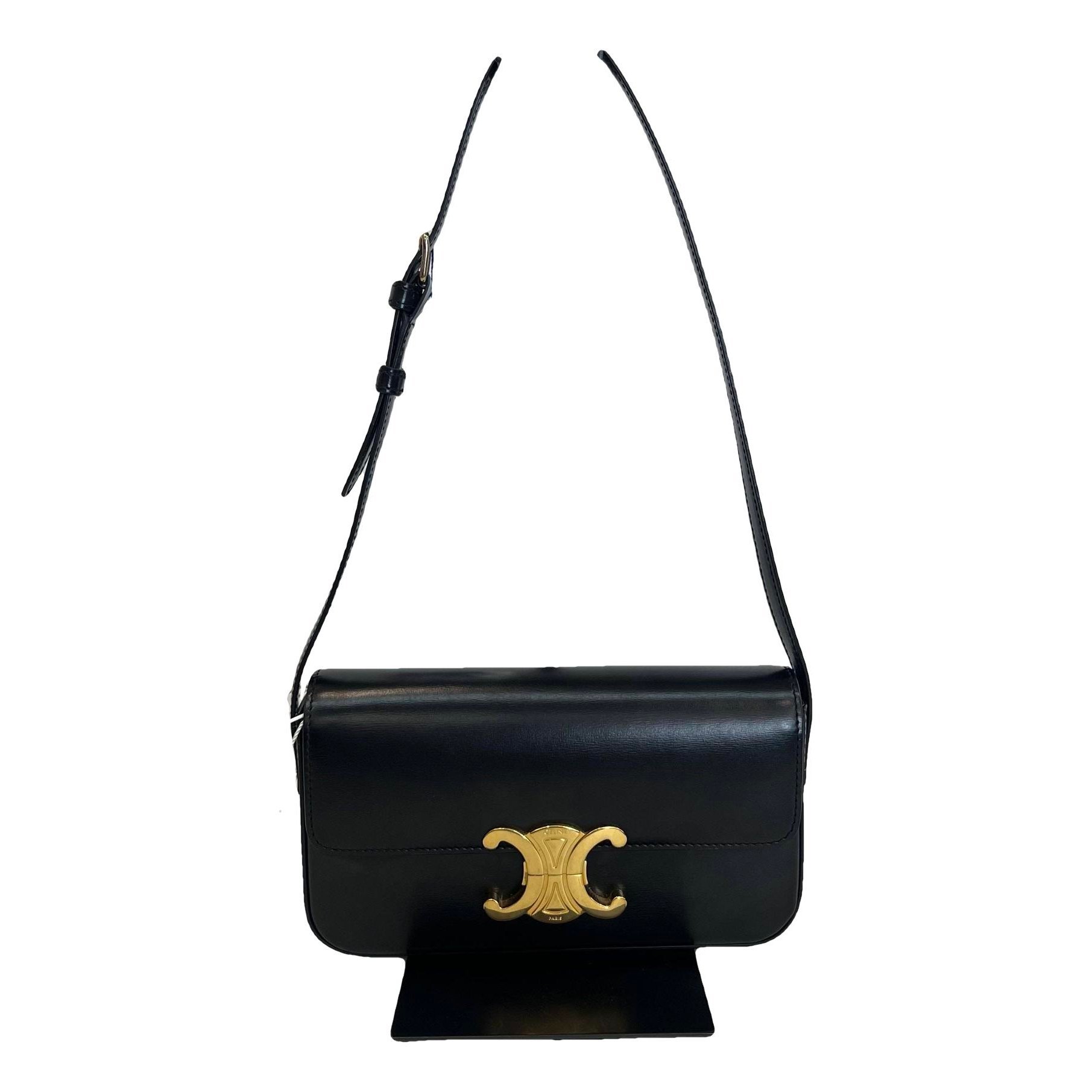 Triomphe chain leather handbag
