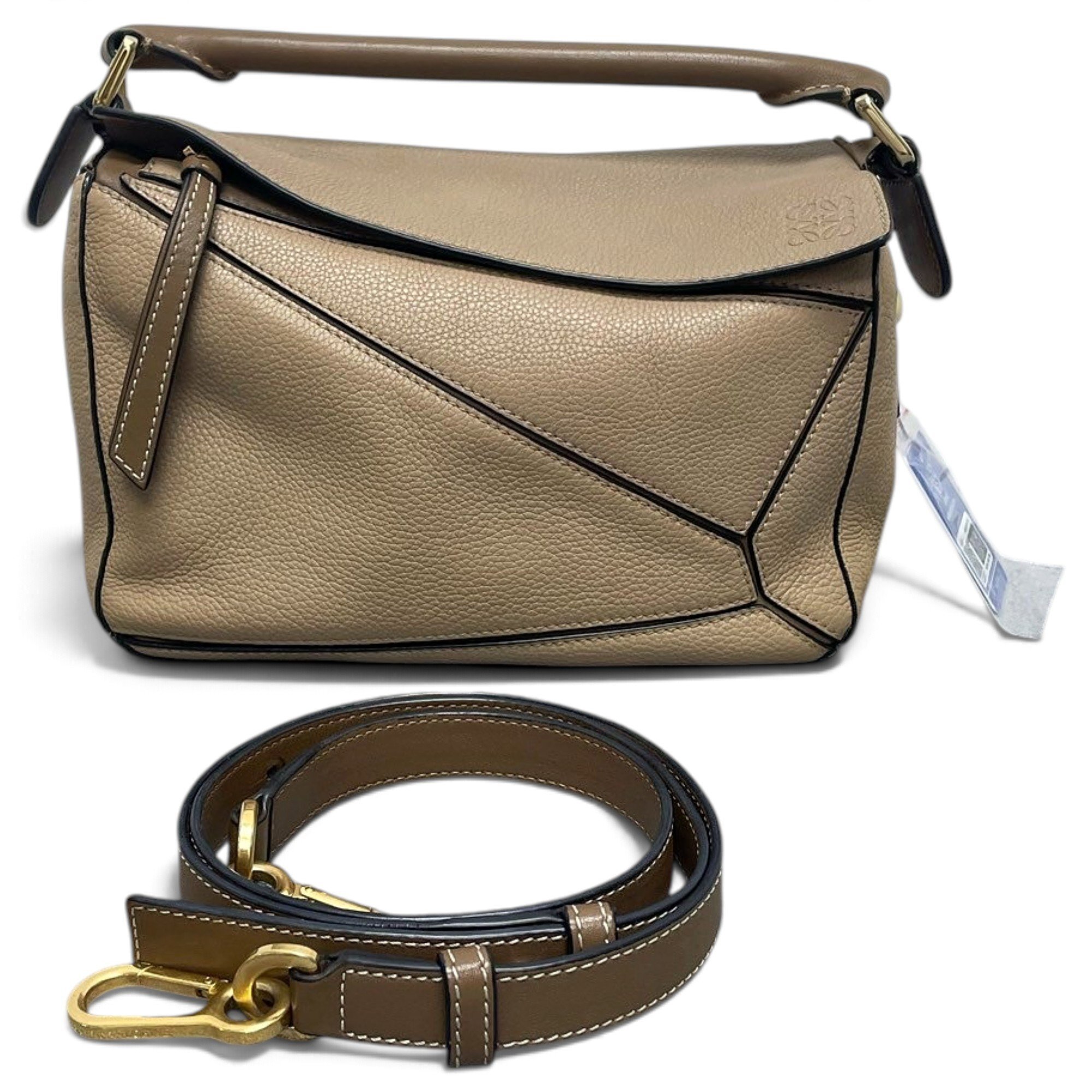 Puzzle leather handbag