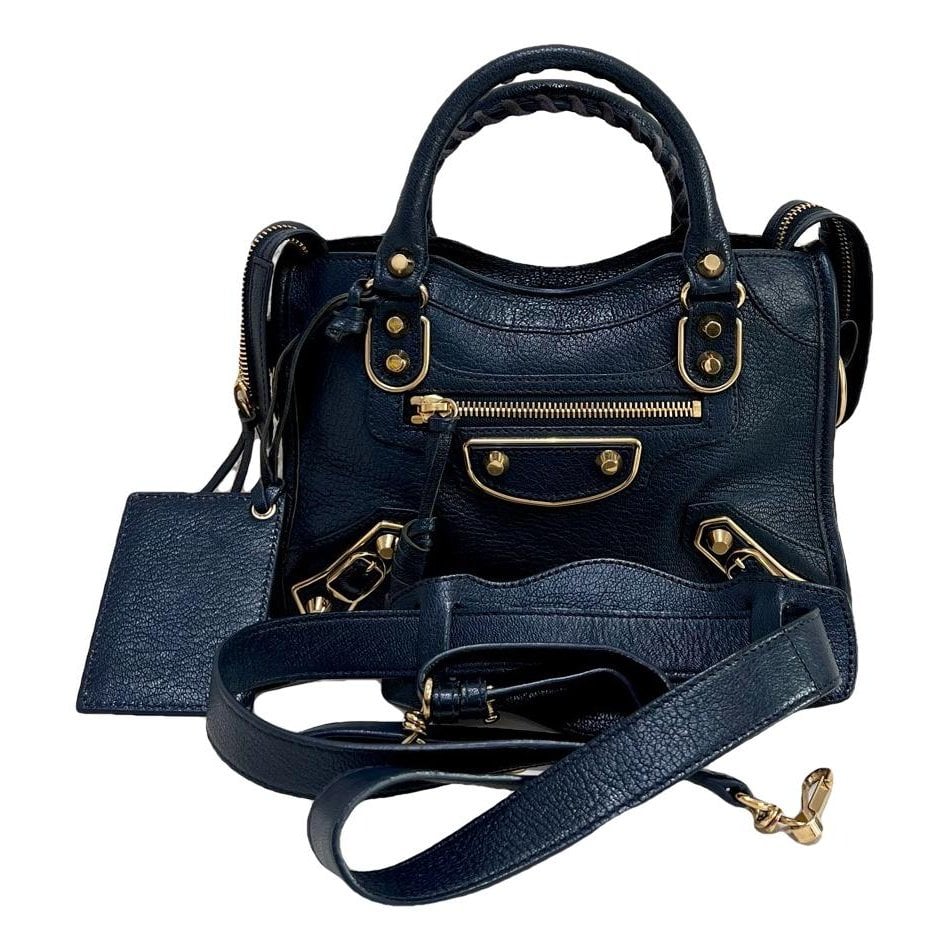 City leather handbag