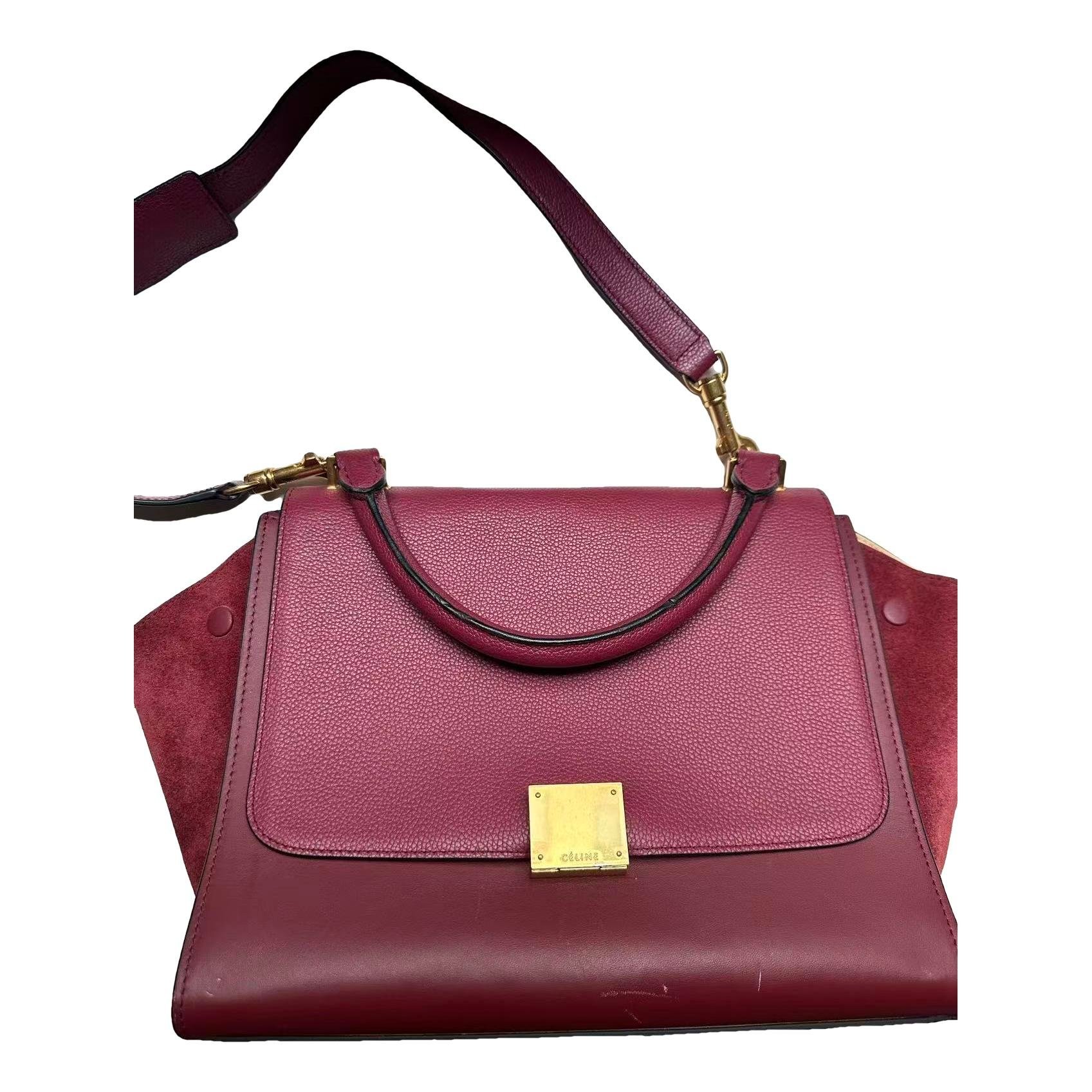 Trapèze leather handbag