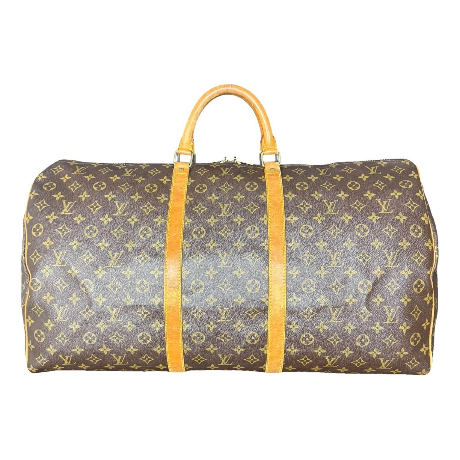 Keepall leather travel bag