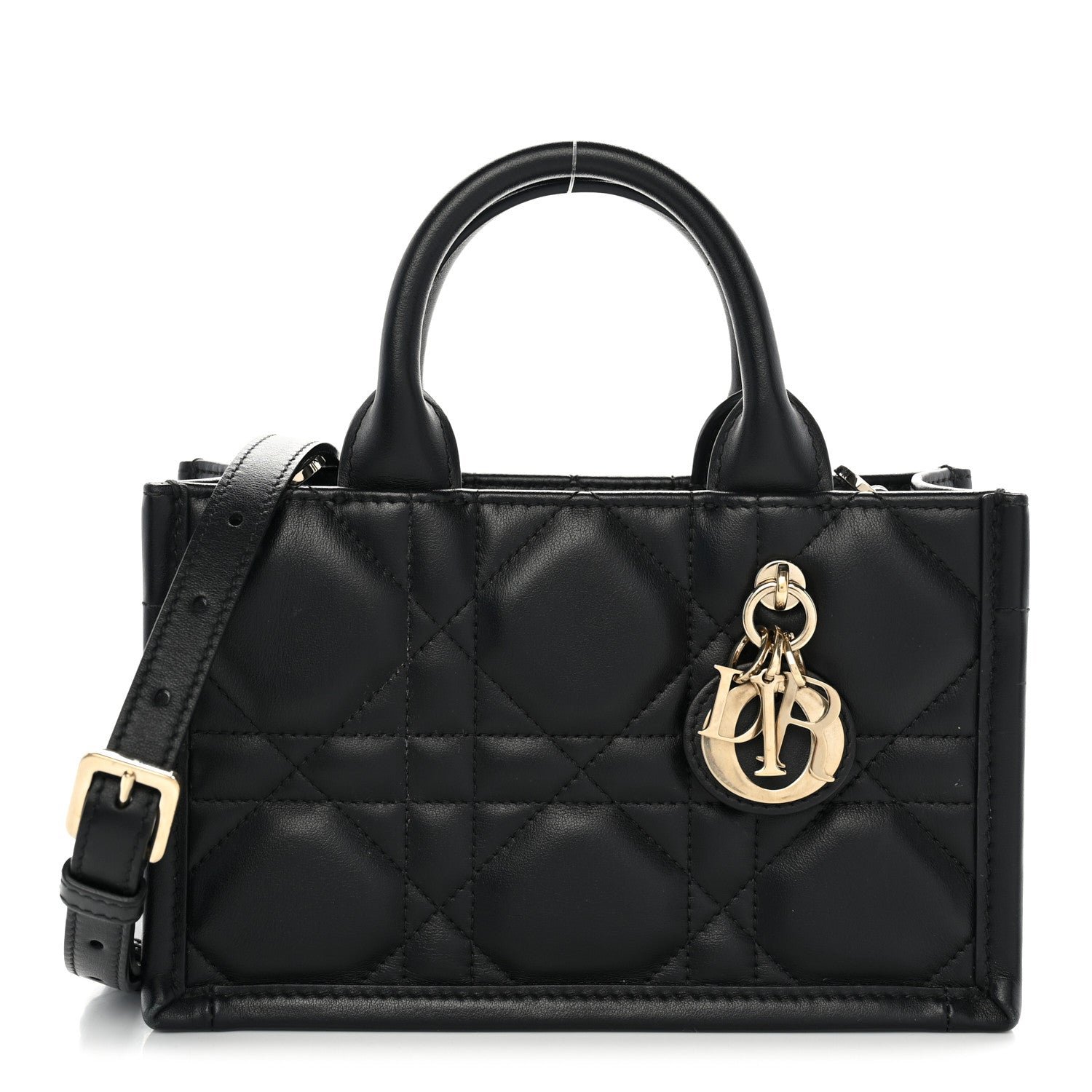 Christian Dior Calfskin Macrocannage Mini Book Tote Black