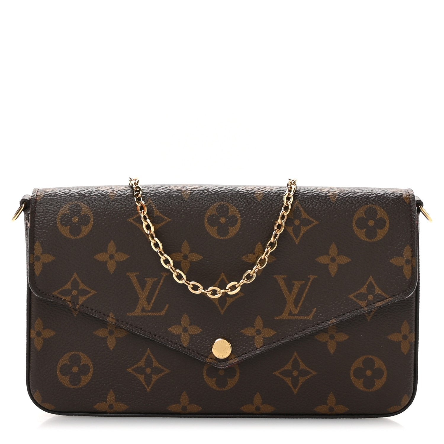 Louis Vuitton Louis Vuitton Monogram Pochette Felicie Chain Wallet Fuchsia