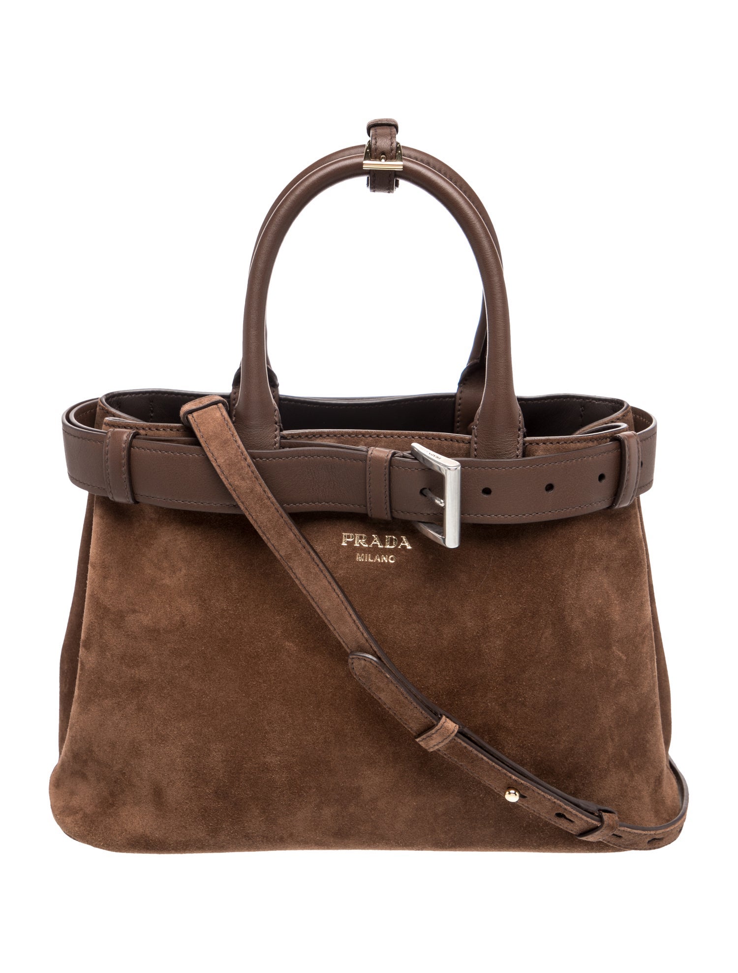 Scamosciato Suede Buckle Bag w Belt Small