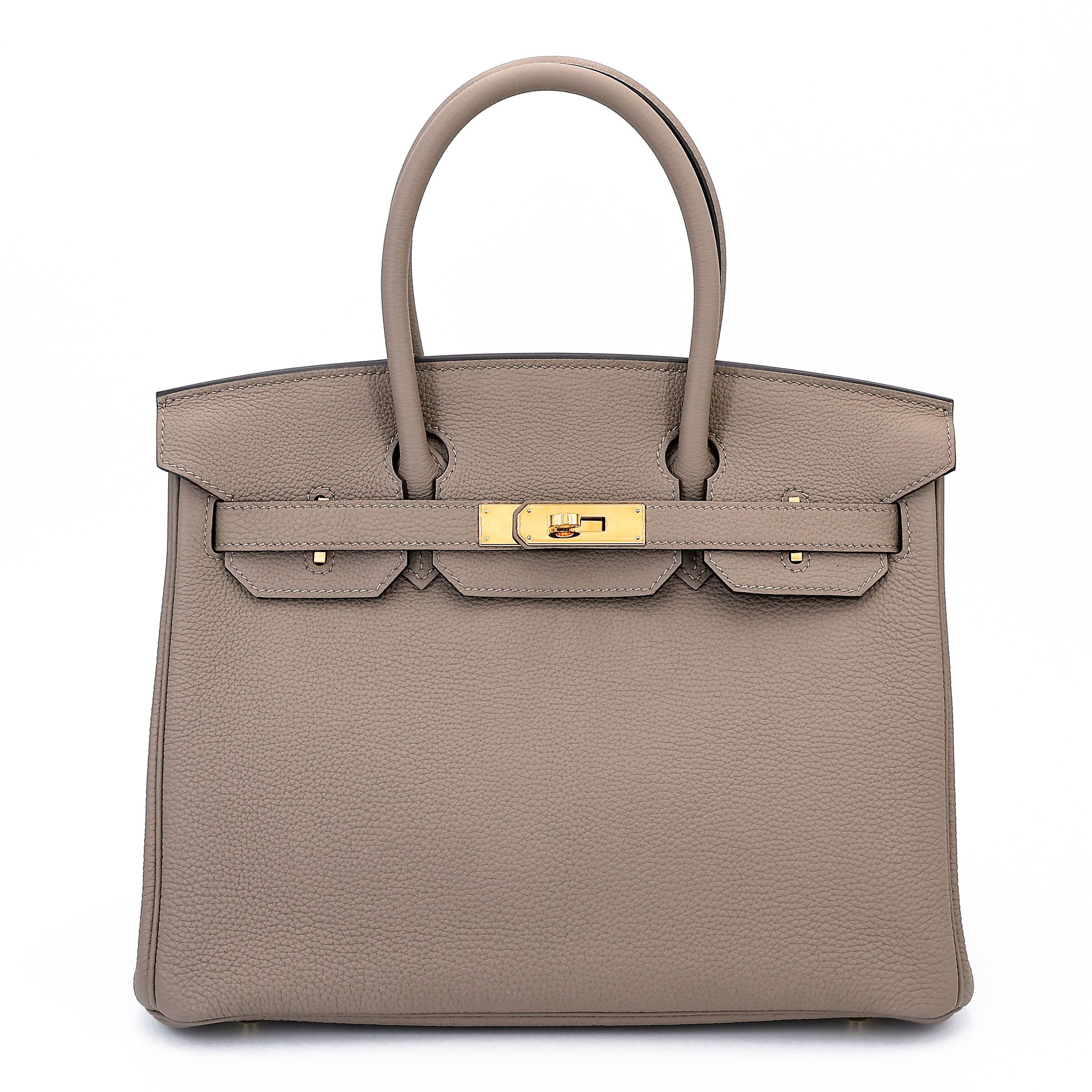 Hermes Very Good ( Rank A) HERMÈS Birkin 30 Gris Asphalte (M8) Togo Gold hardware C (2018)
