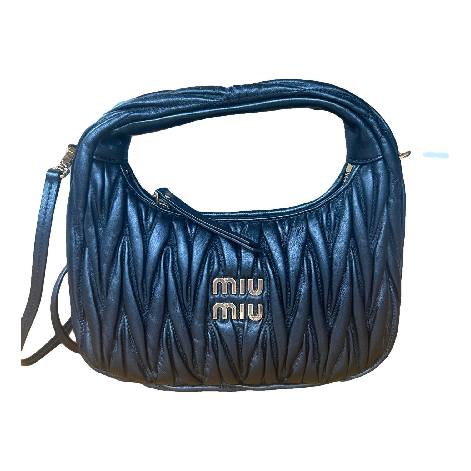 Miu Wander leather crossbody bag