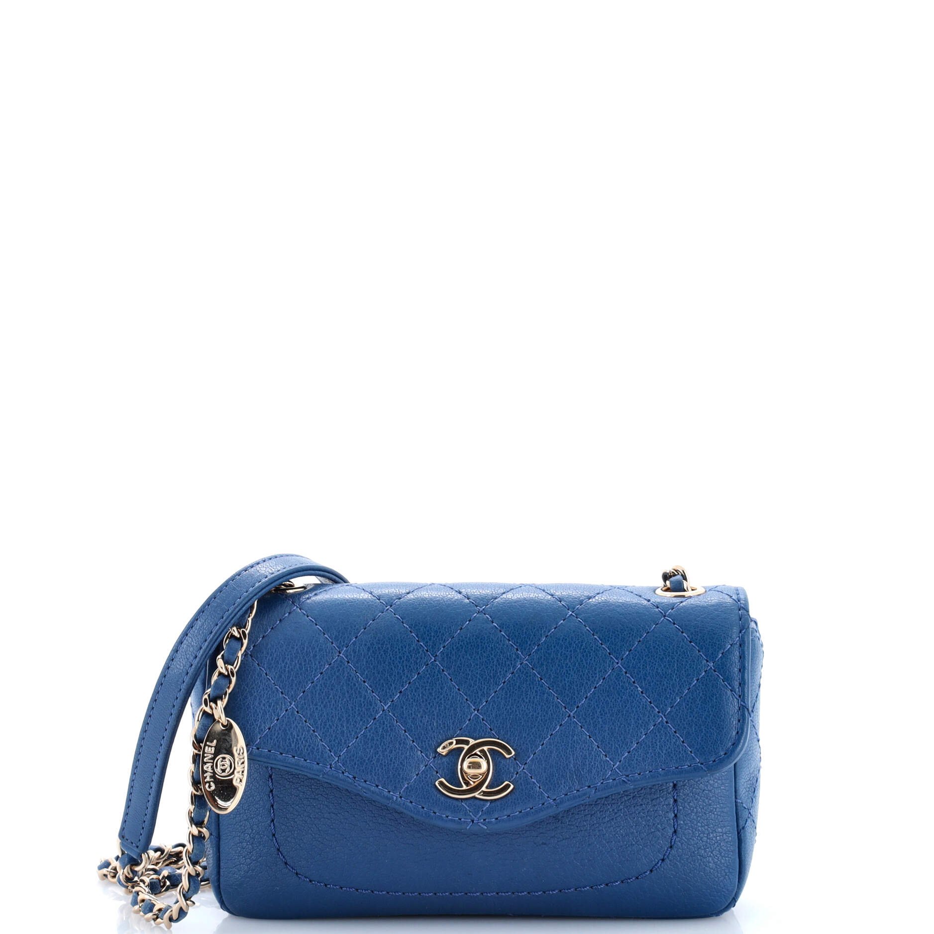 Chanel Coco Curve Envelope Flap Bag Quilted Goatskin Mini