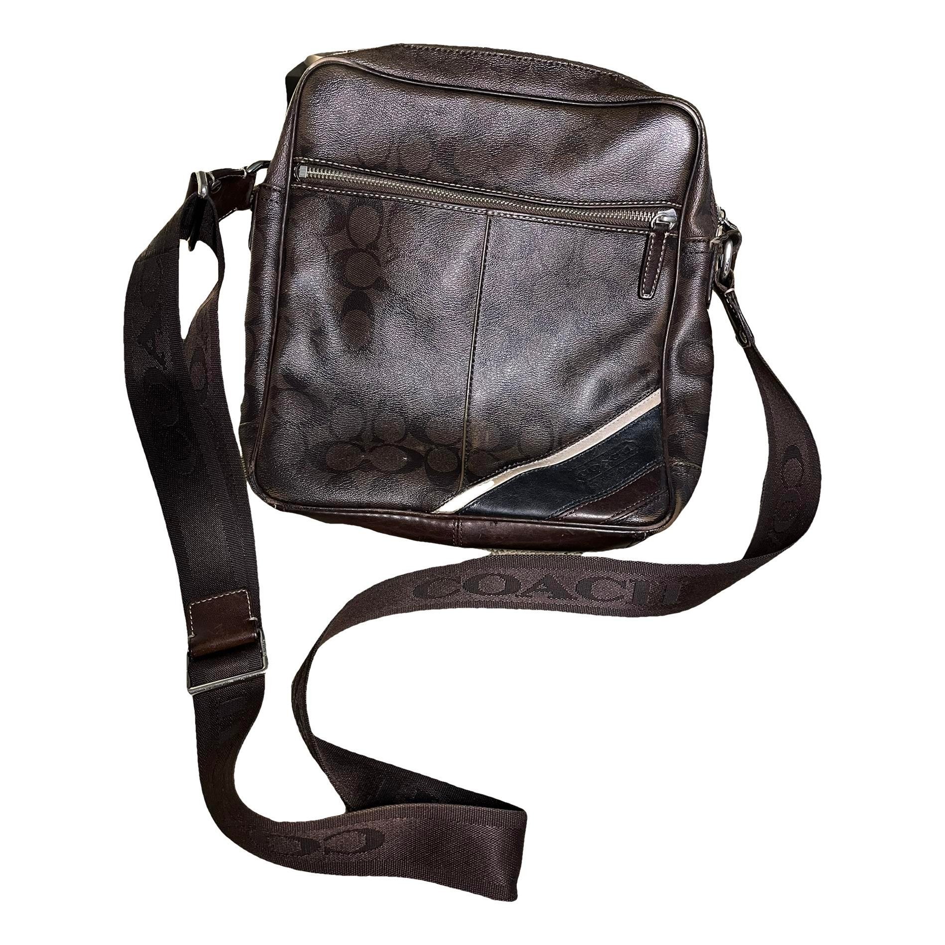 Canvas Courier Crossbody leather crossbody bag