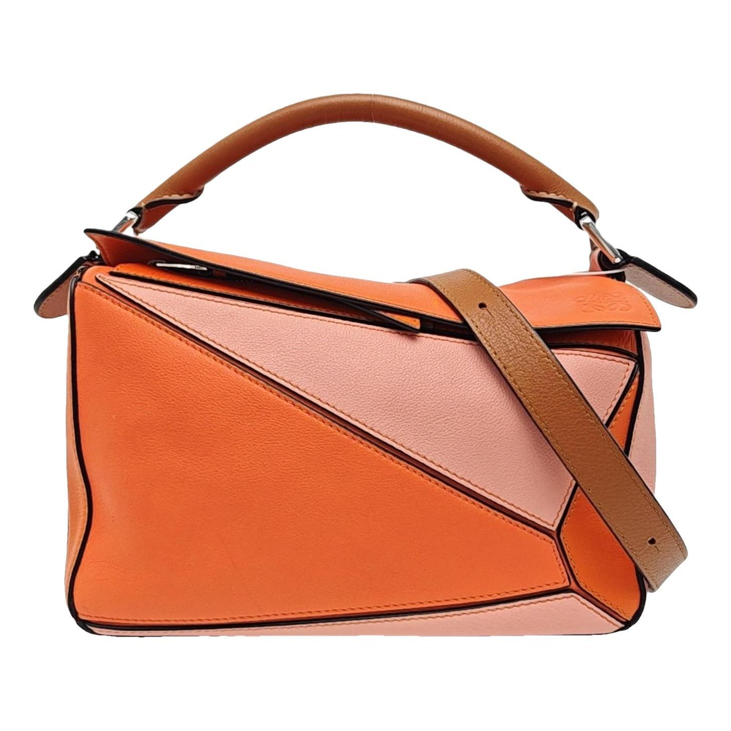 Puzzle leather handbag