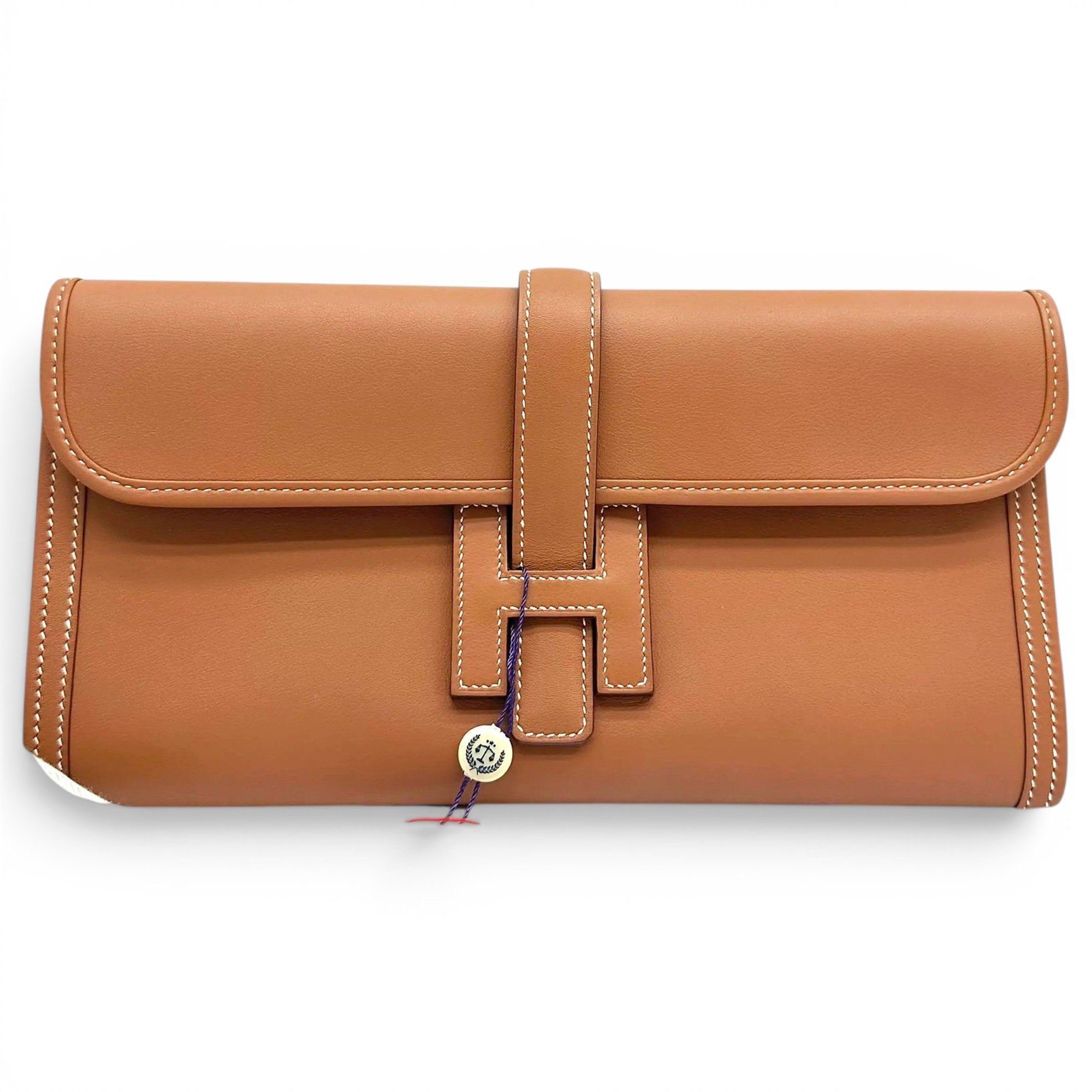 Hermes Jige Elan Handbag Natural Swift Leather
