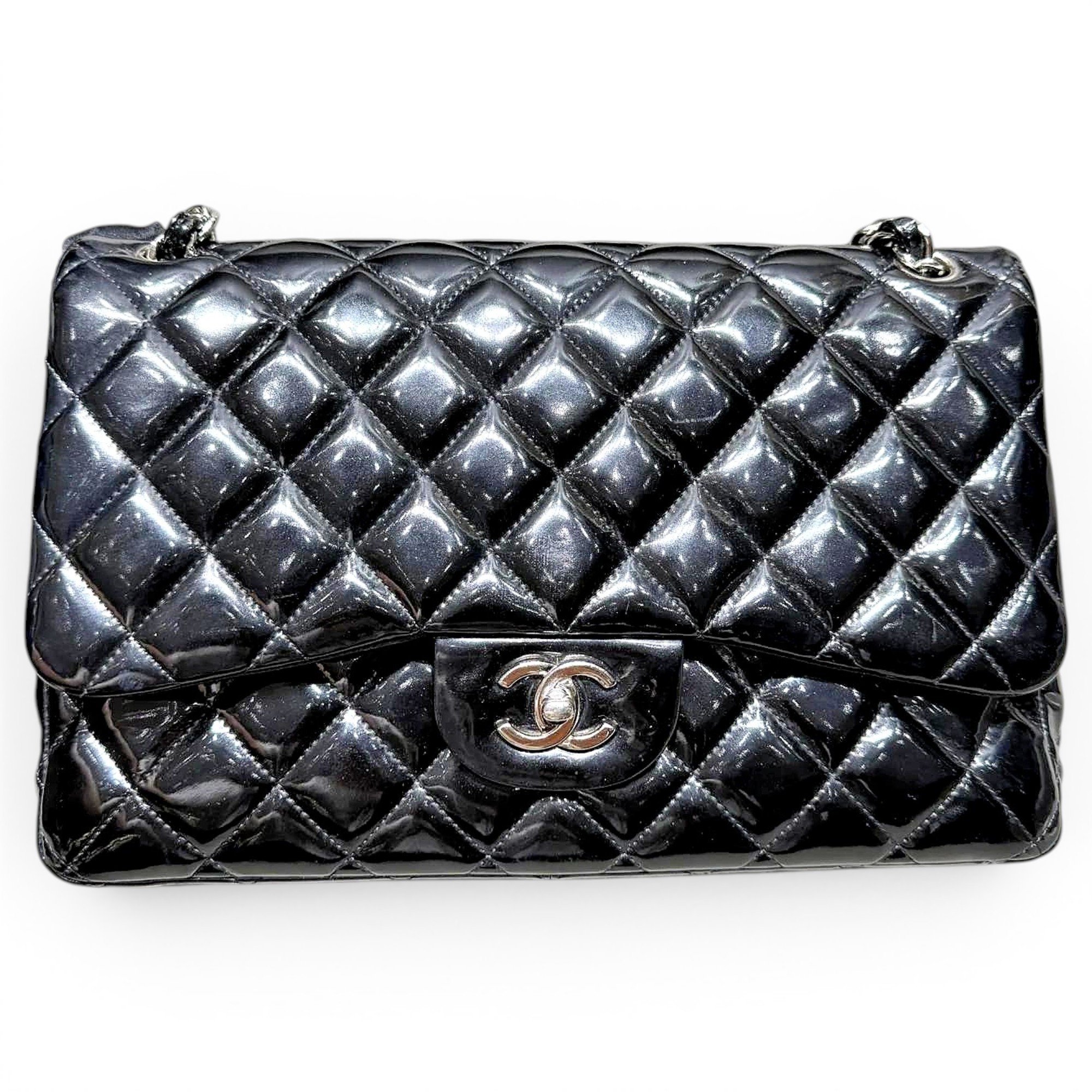 Patent leather handbag