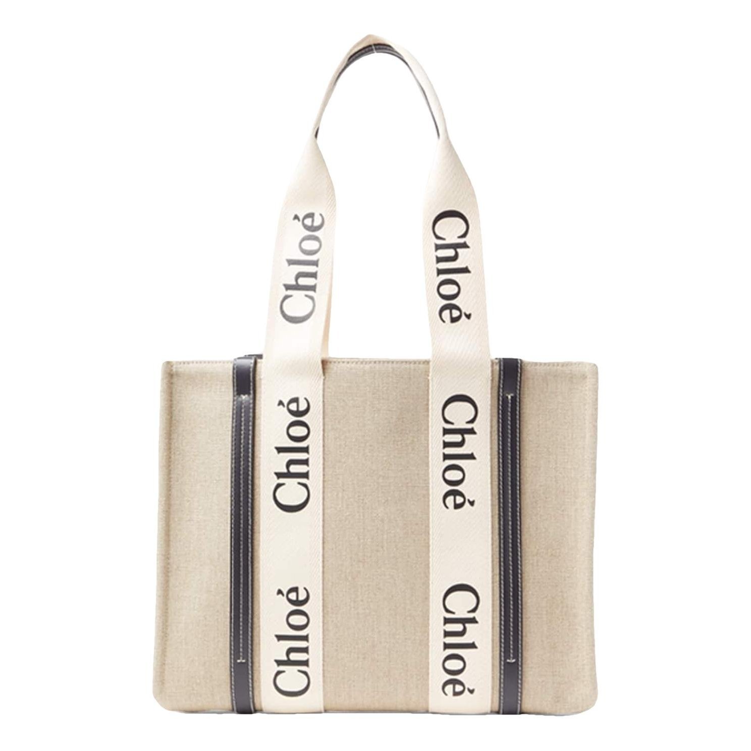 Woody linen tote
