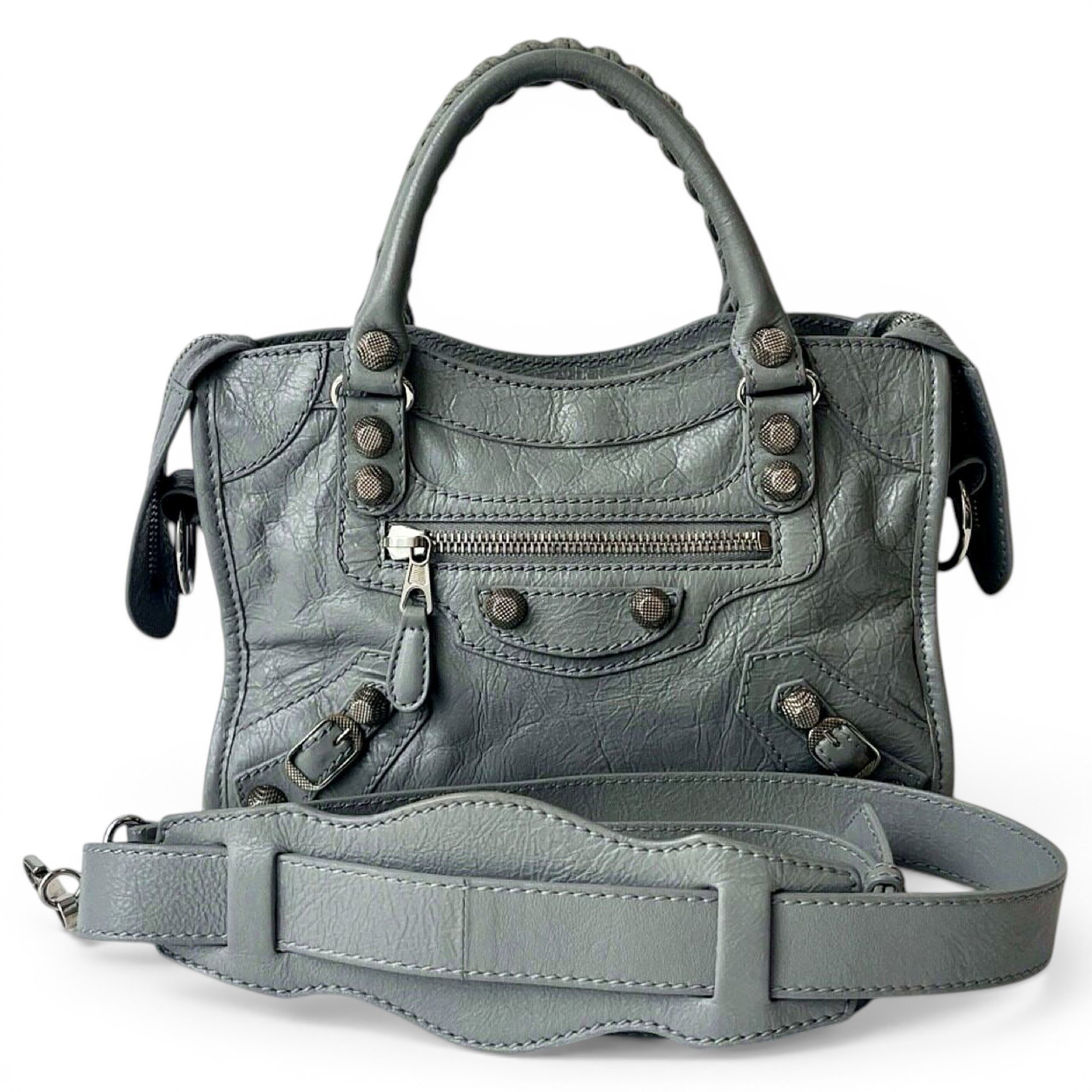City leather handbag