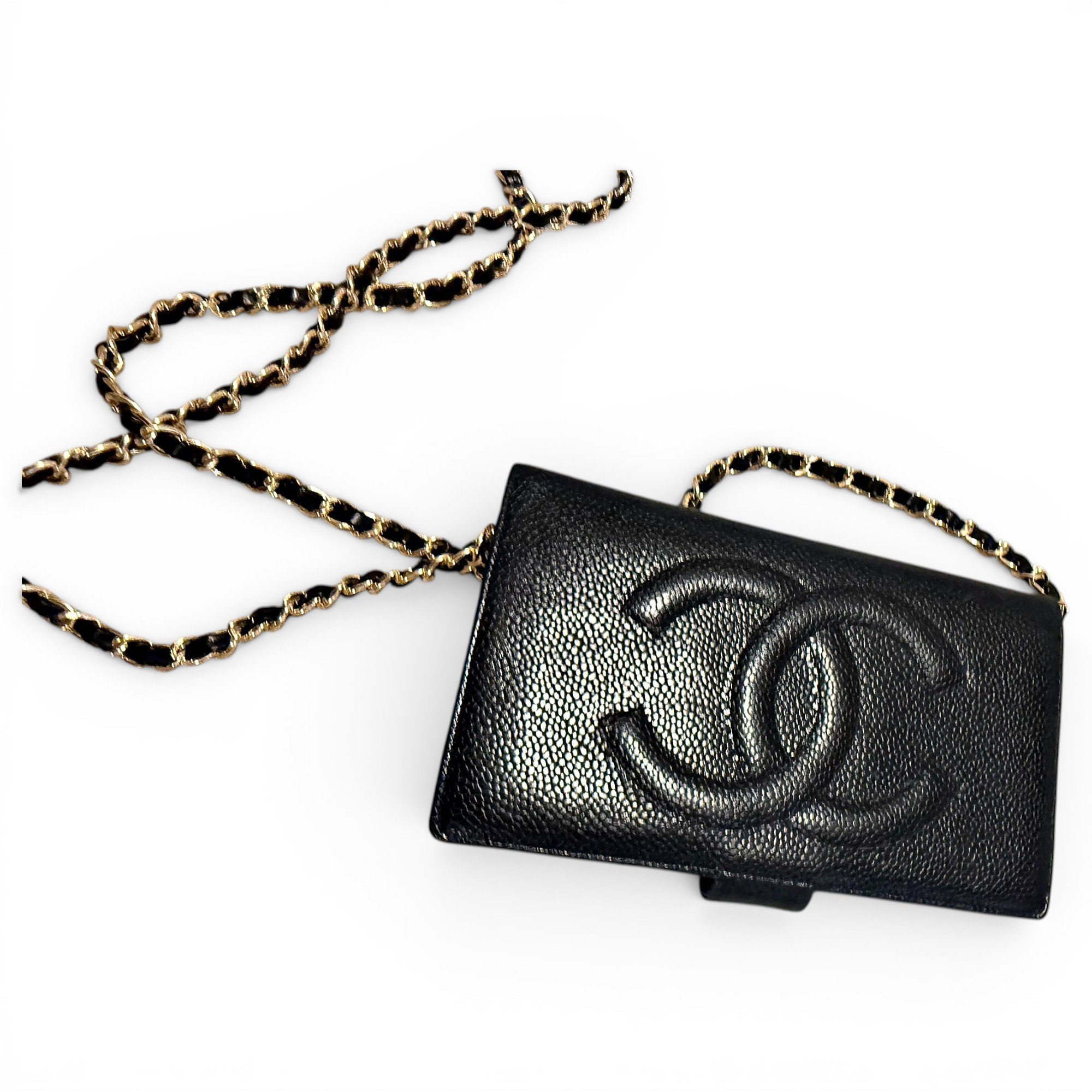 Wallet On Chain leather crossbody bag