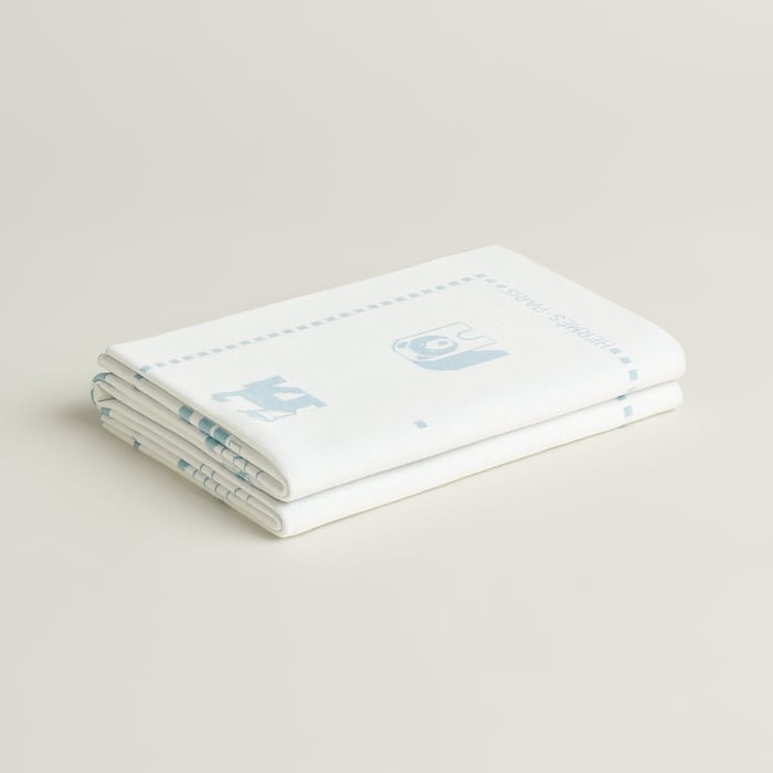 Bleu Dragée Animaux Blocks Blanket