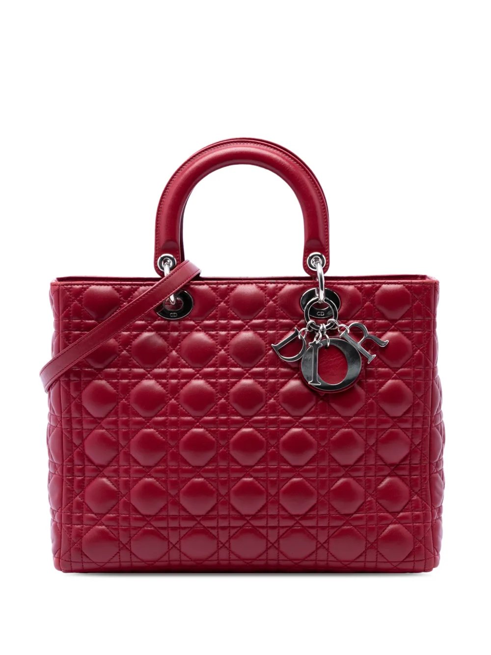2010 Large Lambskin Cannage Lady Dior satchel