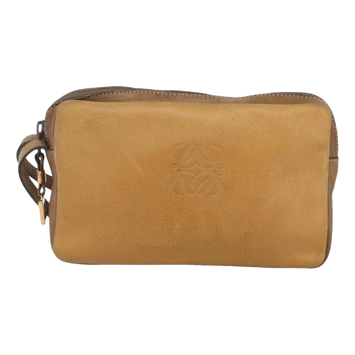 Leather clutch bag