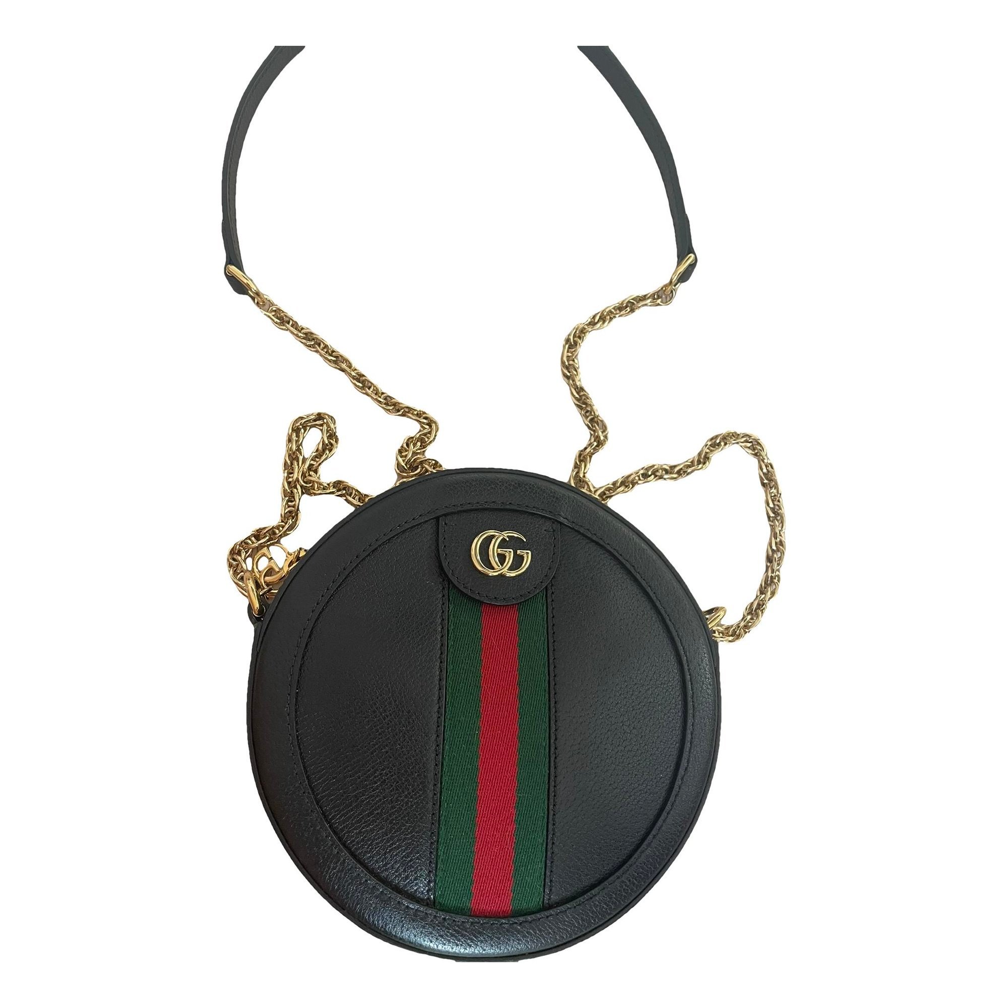 Ophidia Round leather crossbody bag