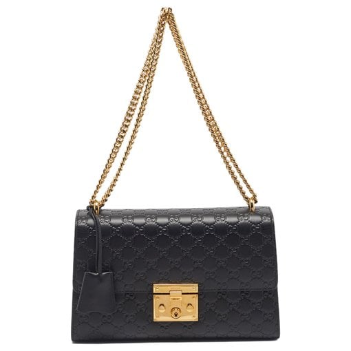 Padlock leather handbag
