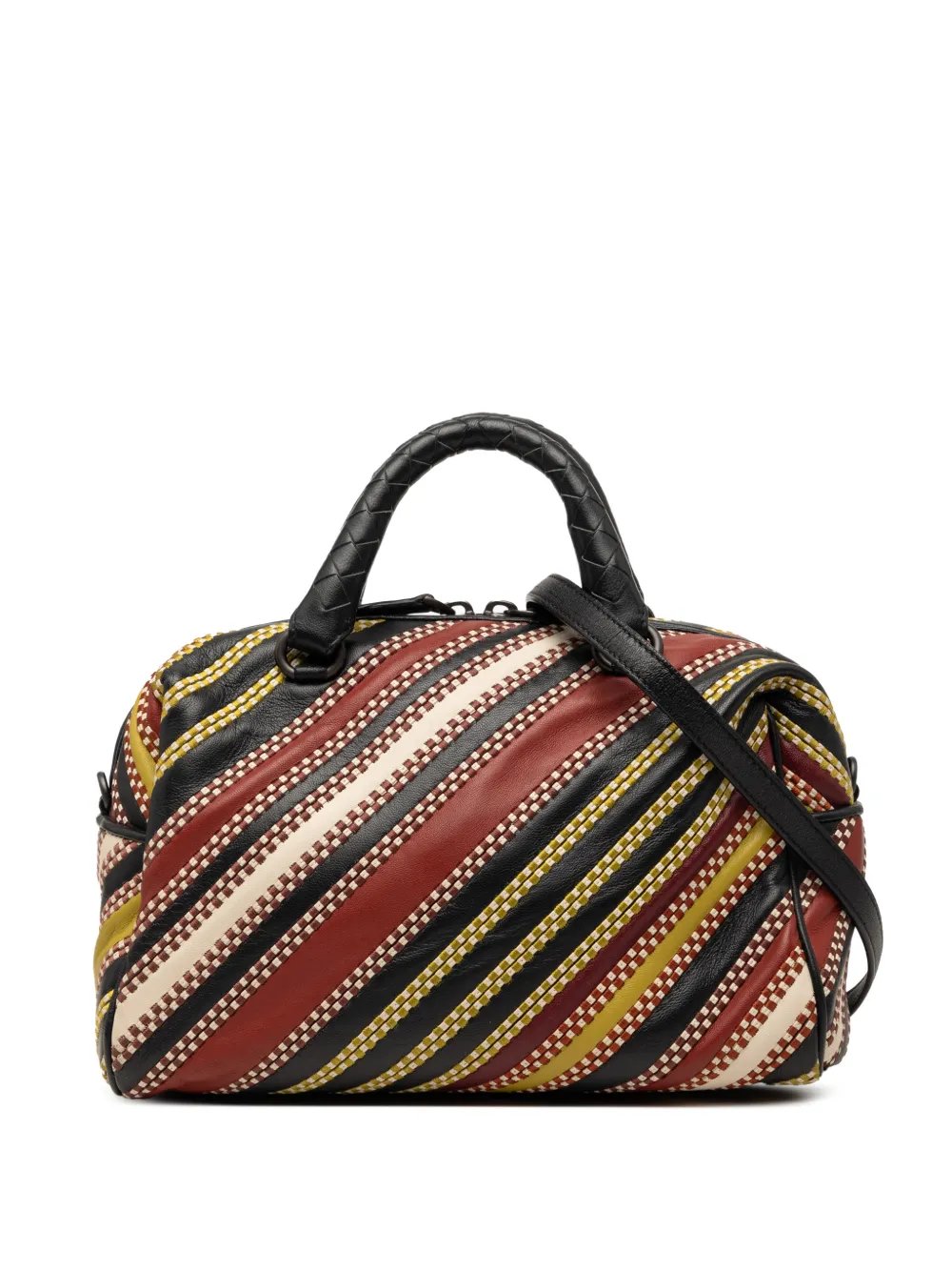 2012-2026 Nappa Diagonal Stripe Boston Bag satchel