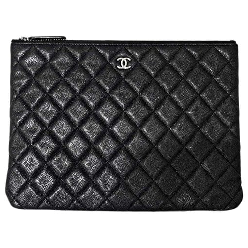 Leather clutch bag