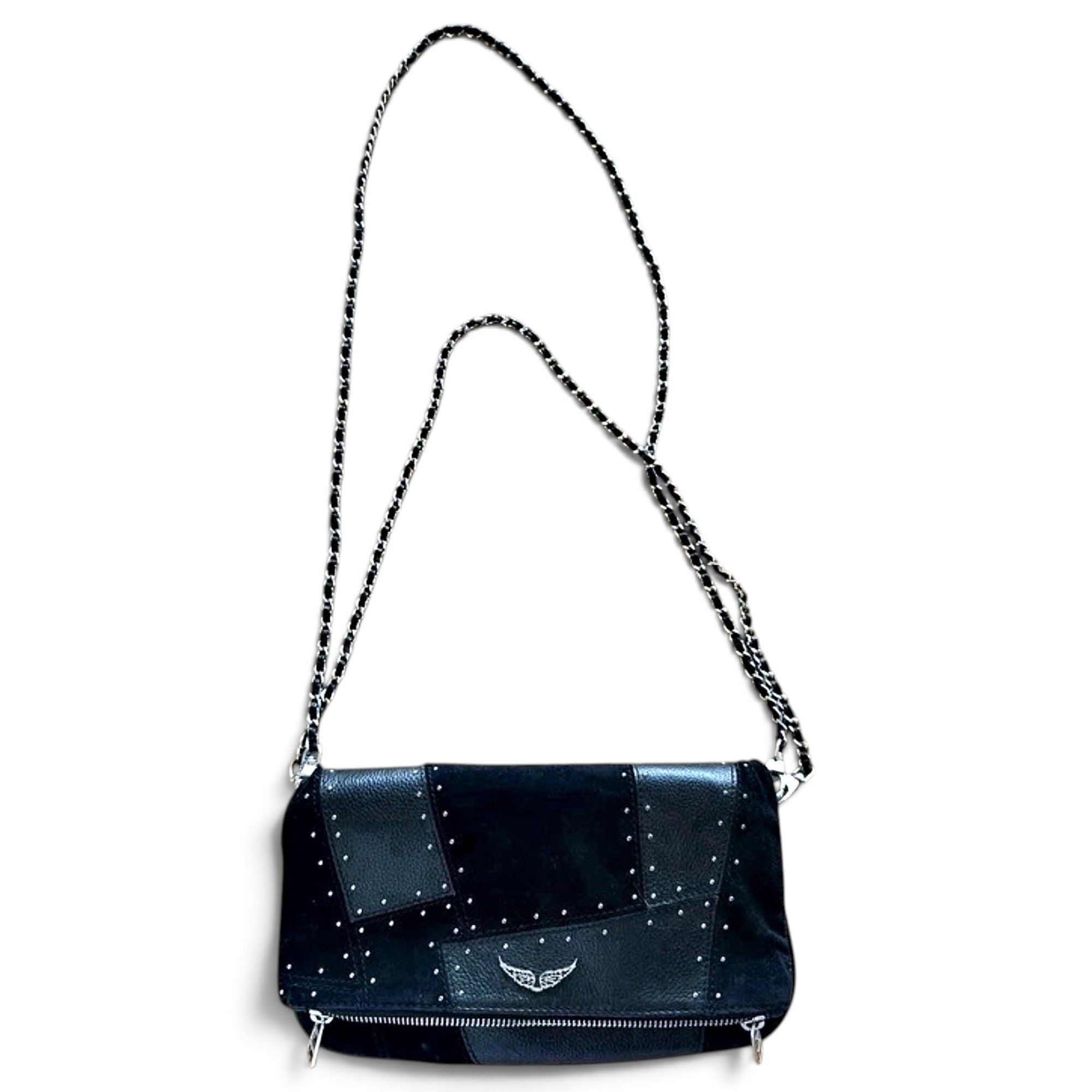 Rock leather clutch bag