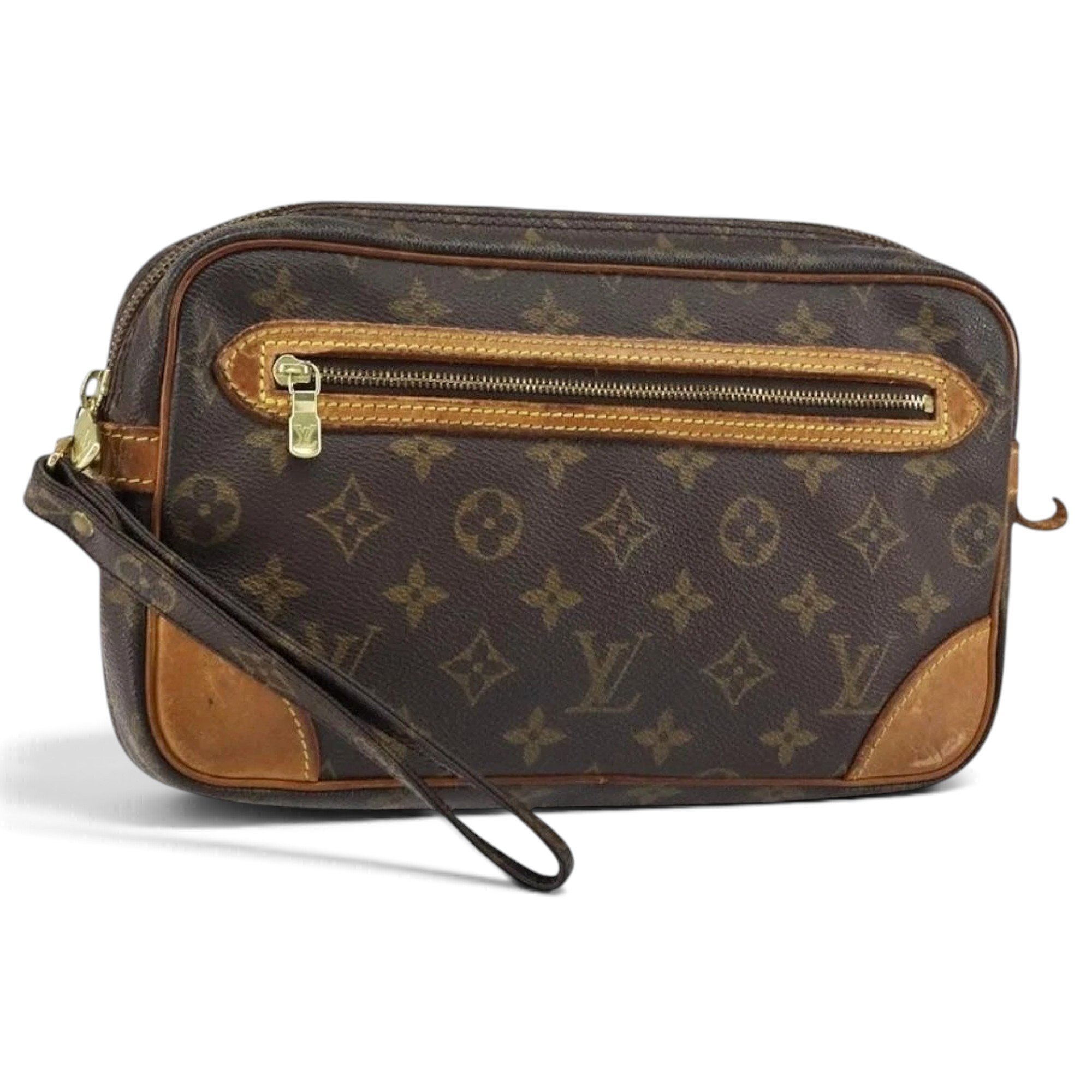 Leather clutch bag