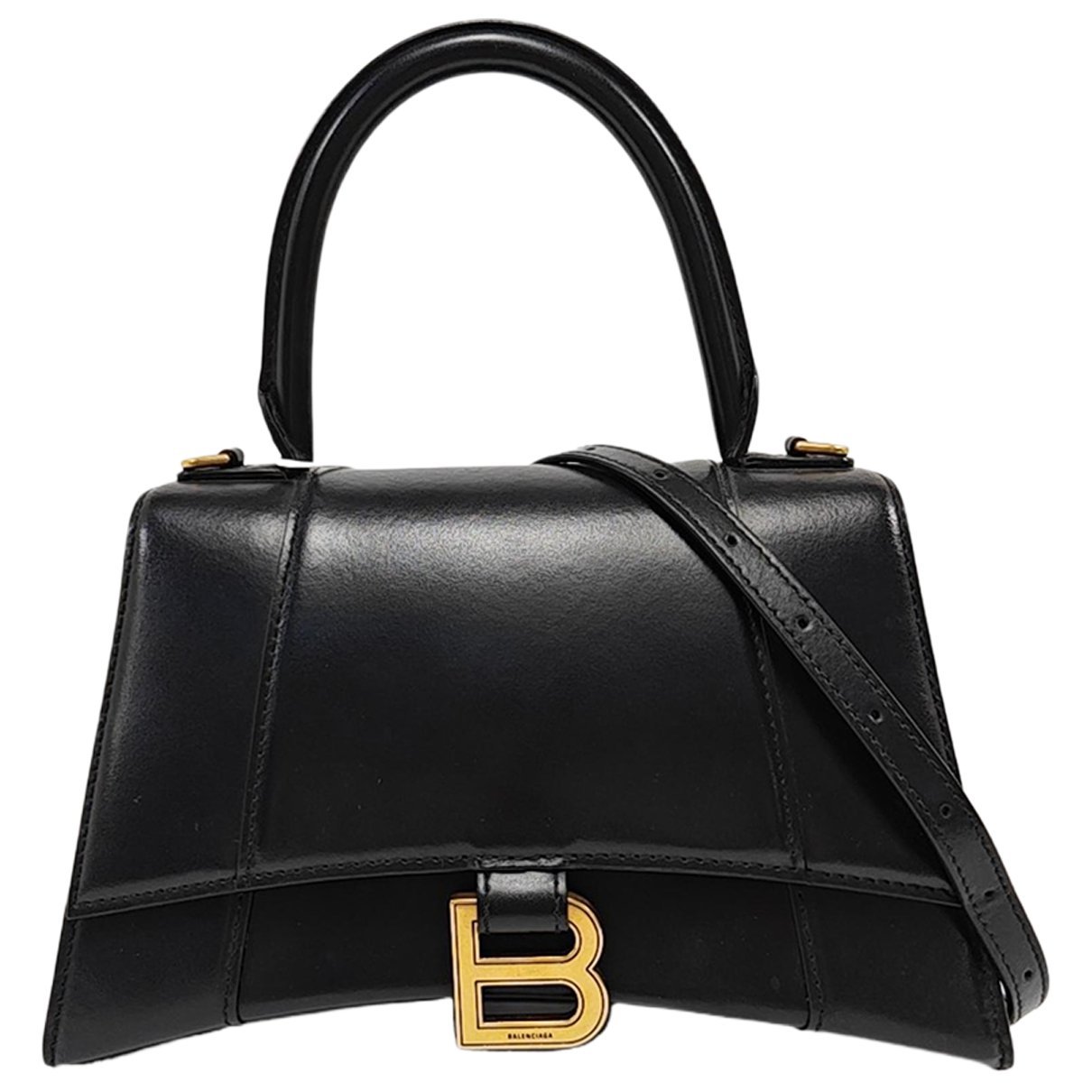 Hourglass leather handbag