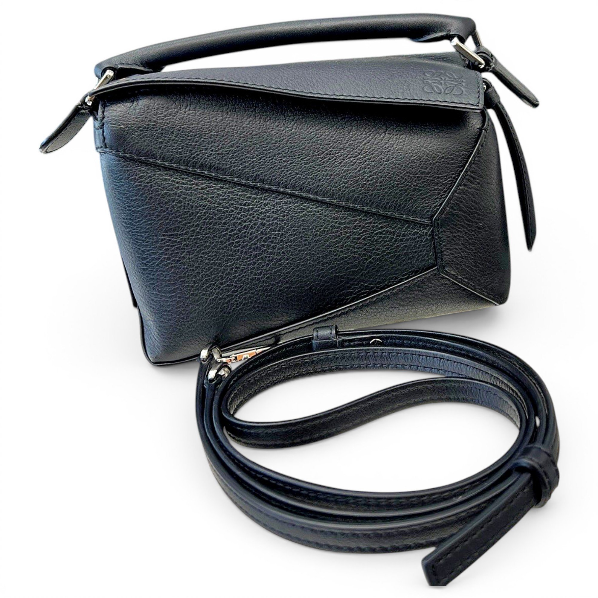 Puzzle leather handbag