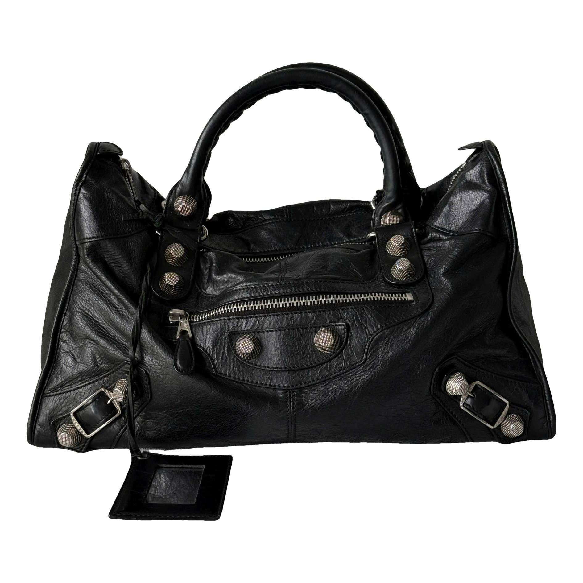 Work leather handbag