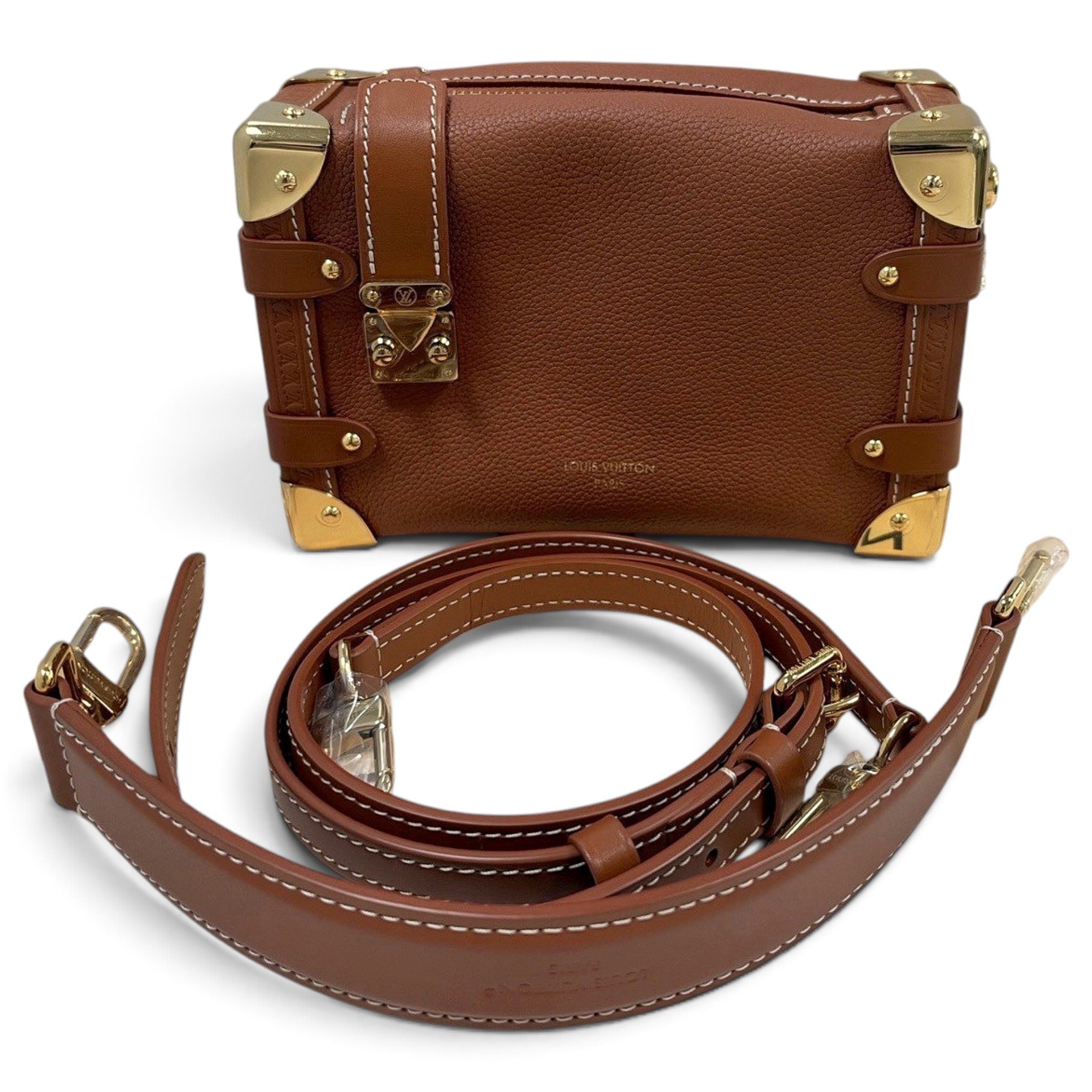 Side Trunk leather handbag