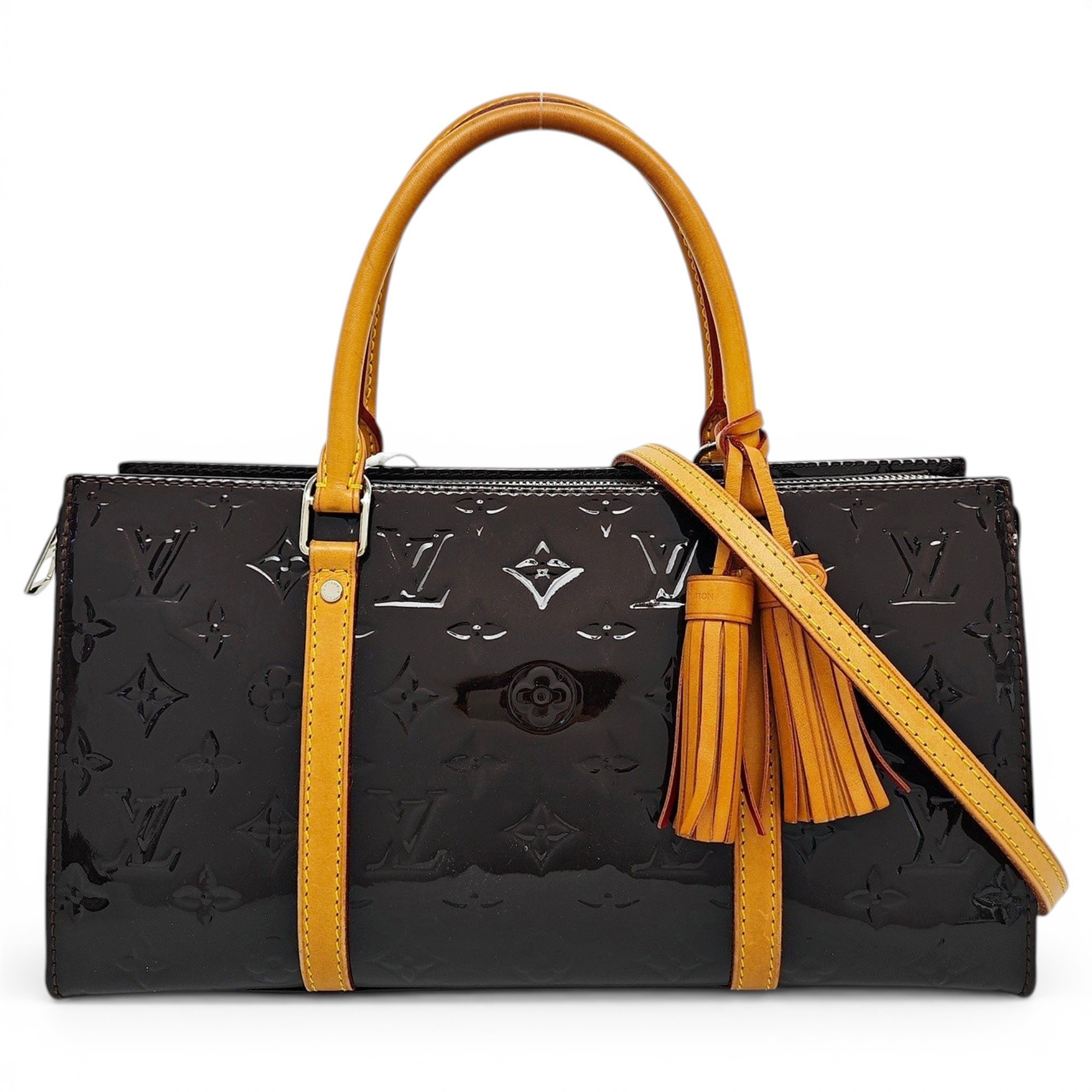 Patent leather handbag