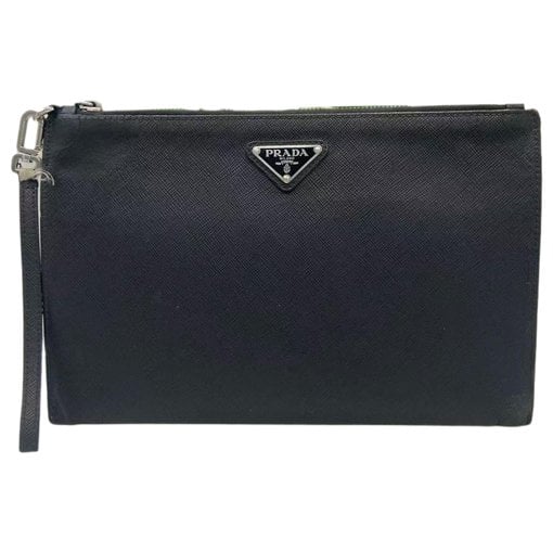 Leather clutch bag