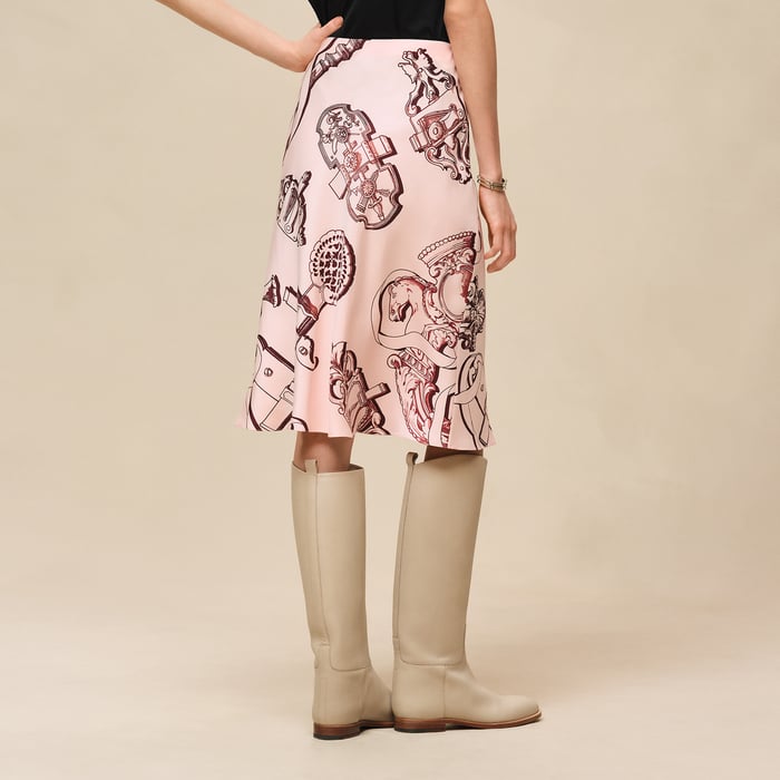 Rose Opaline "Ferronnerie Remix" Slanted Skirt