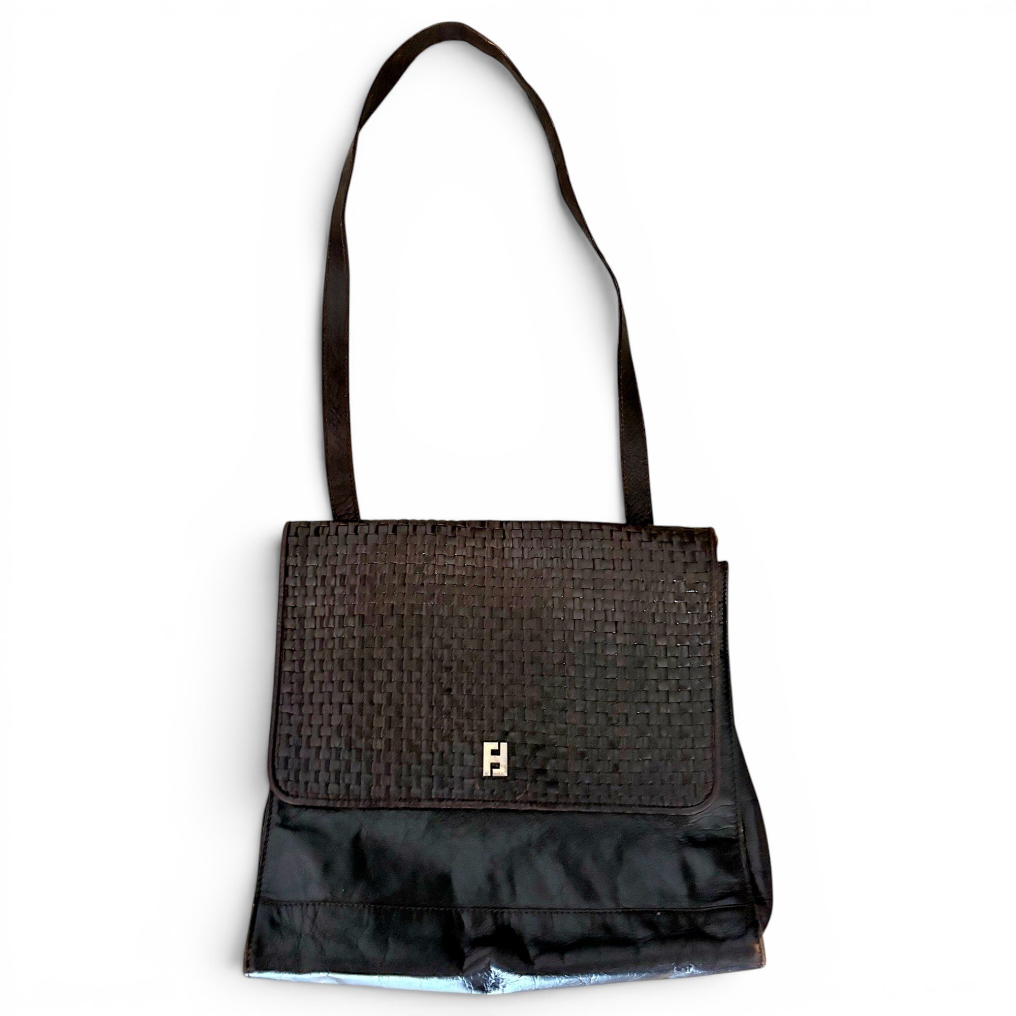 Flip leather handbag